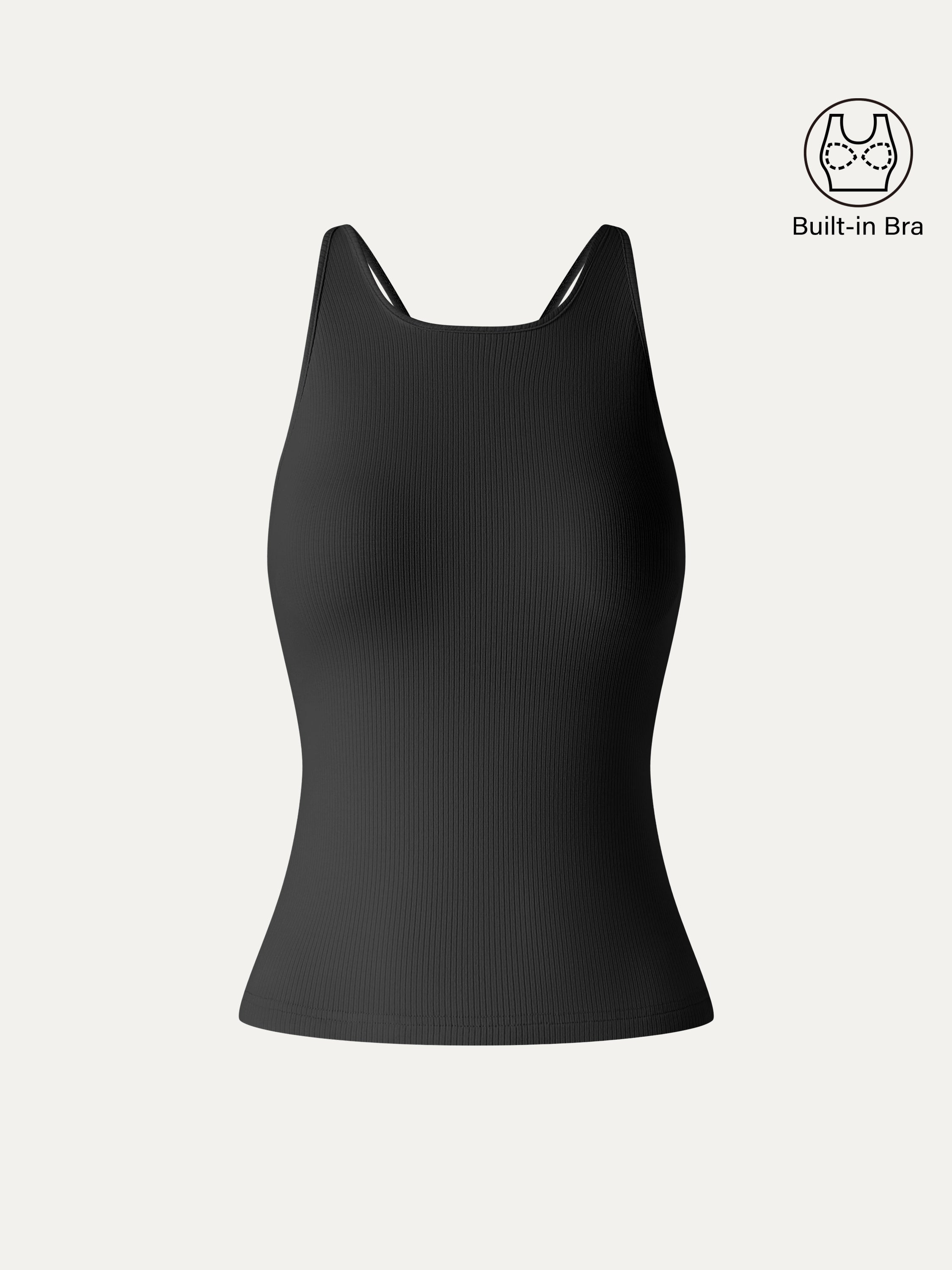 OGLmove Women's CoolTouch Ribbed Racer Back Bra Tank