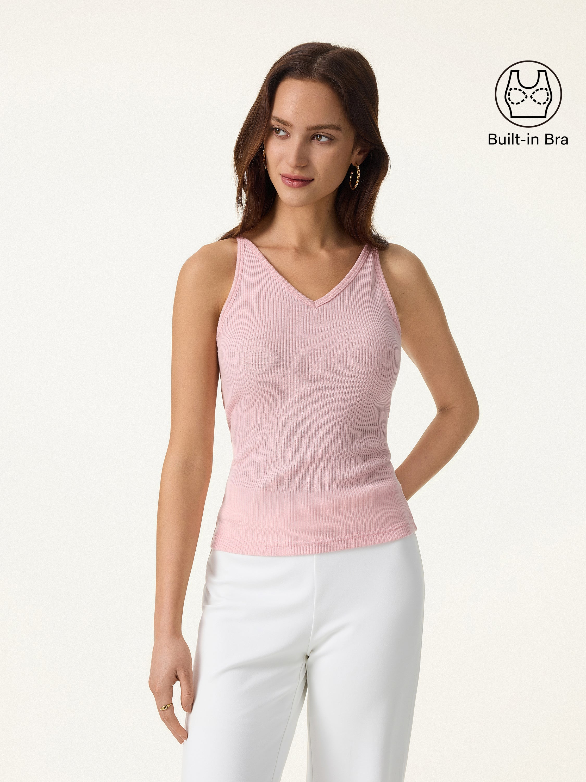 OGLmove Women's V-Neck Spaghetti Bra Tank