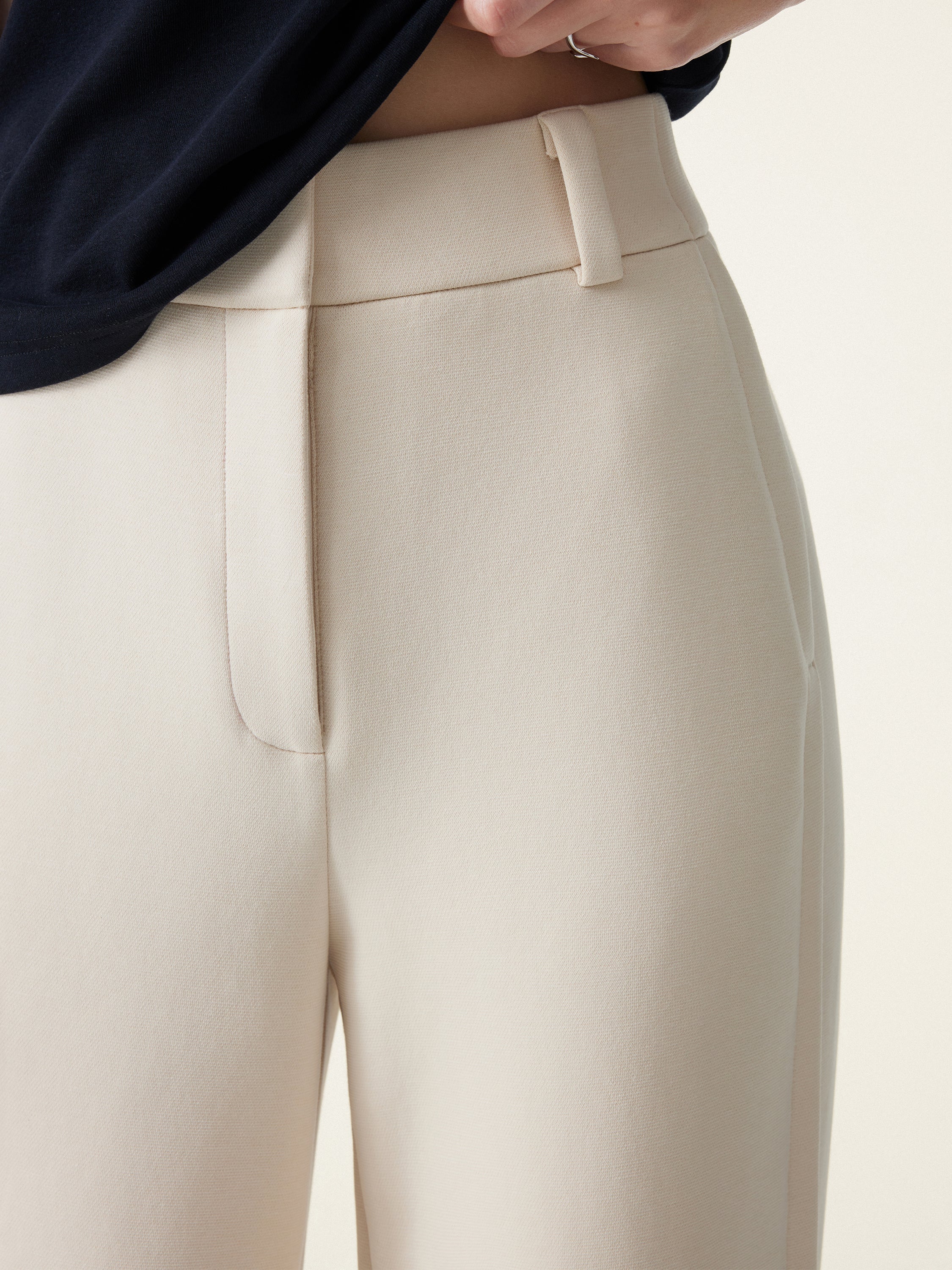 OGLmove Stretchy Mid Rise Fly-Front Wide Leg Trouser
