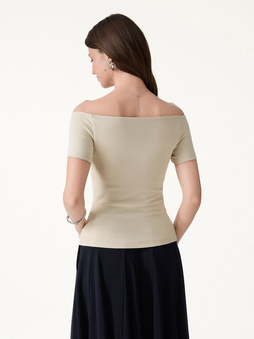 OGLmove Women's Cotton Lyocell Non-Slip Off-the-Shoulder Bra Top
