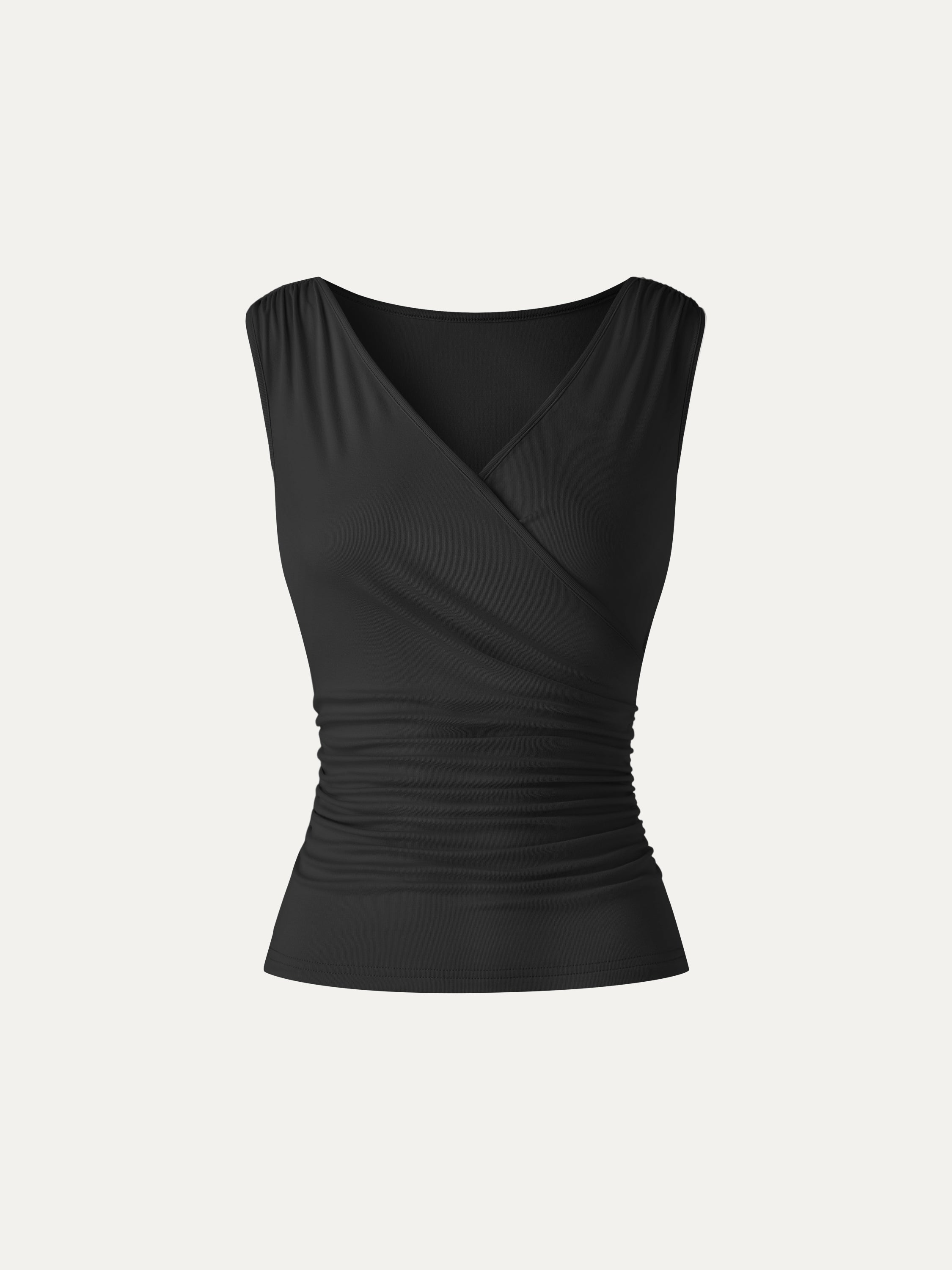 OGLmove CoolTouch Surplice Neck Gathered Waist Top