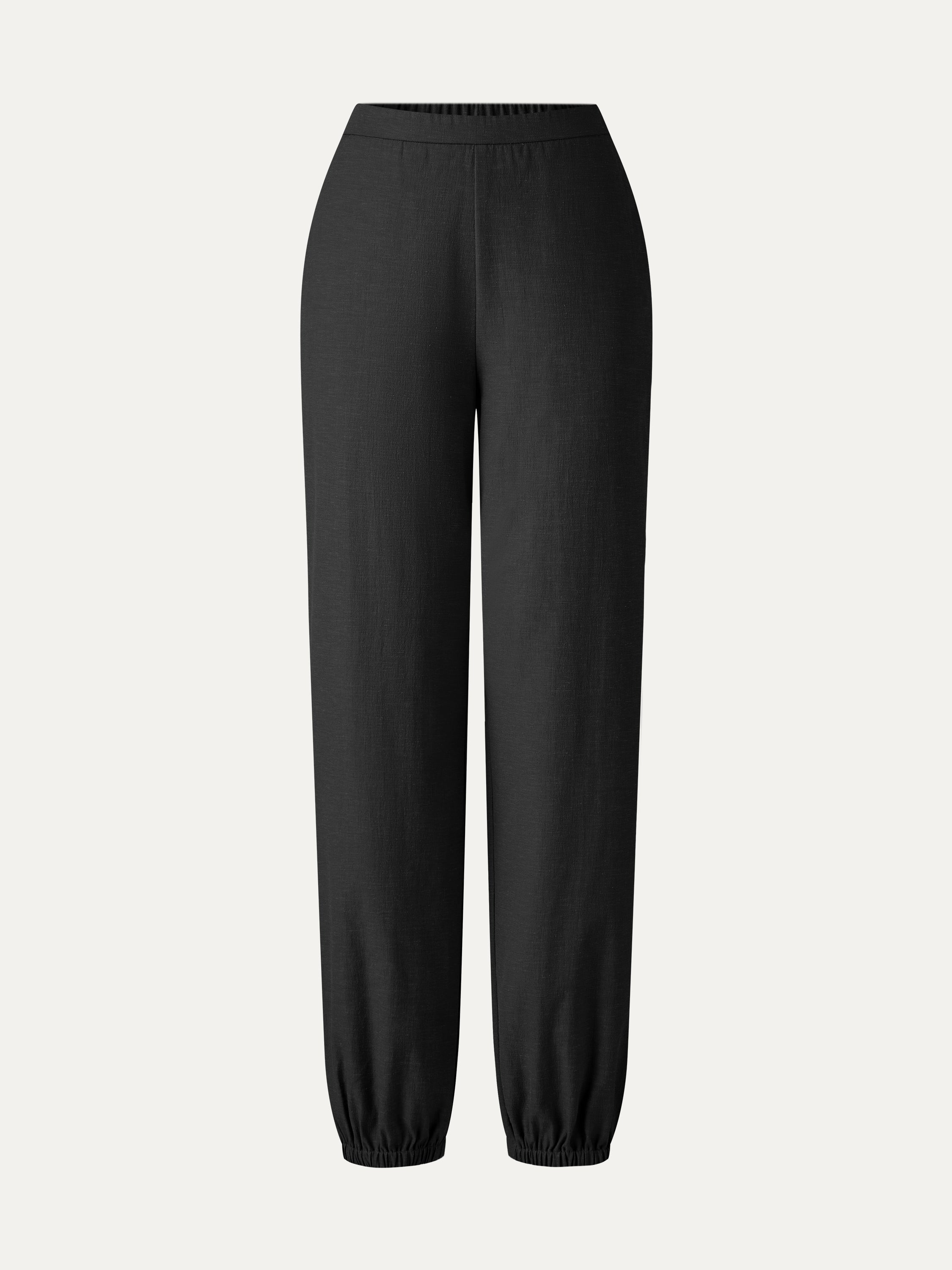 OGLmove Linen-Like High-Rise Balloon Jogger Pants with Pockets