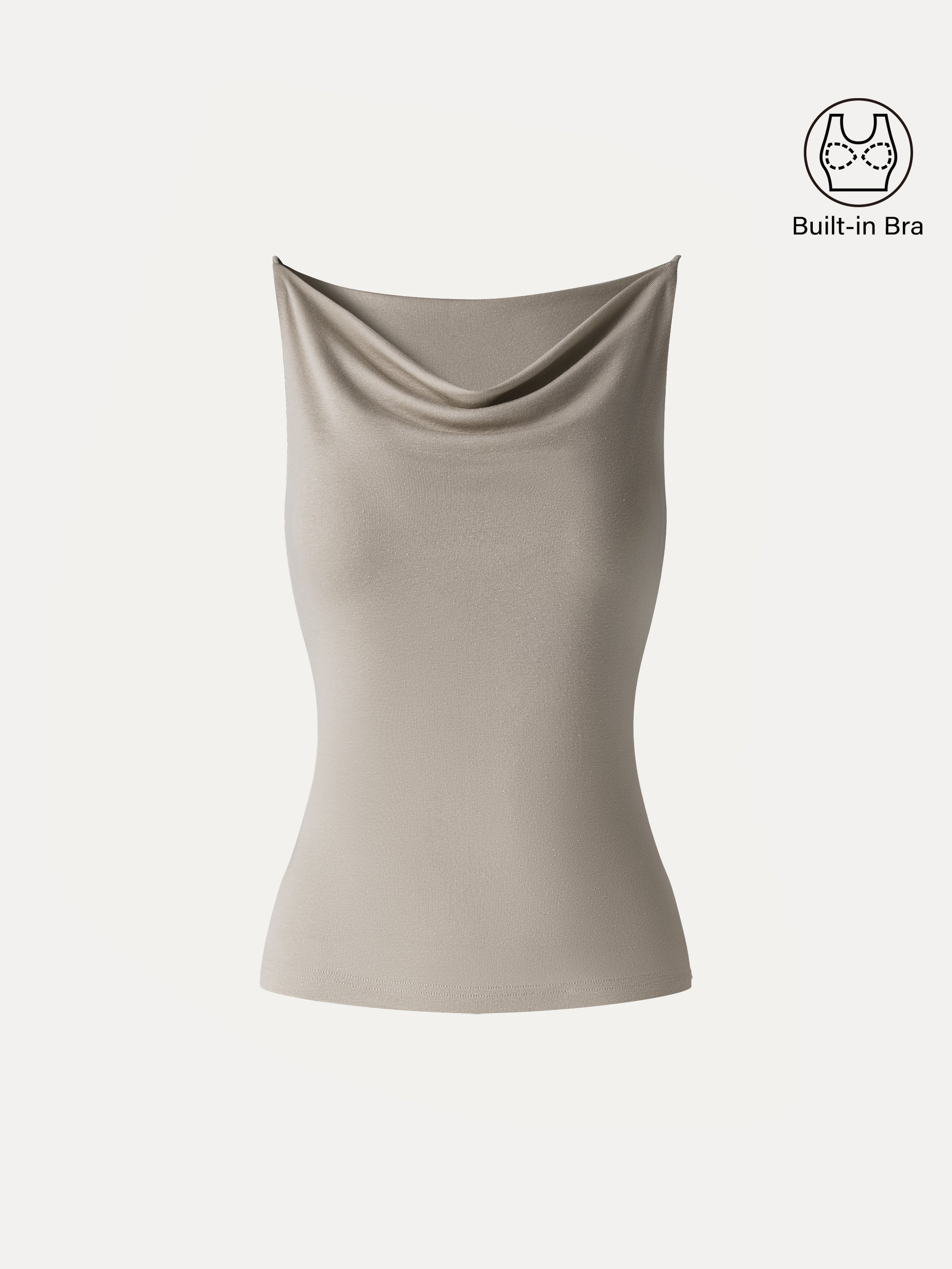 OGLmove Stretch Linen Cowl Neck Bra Tank