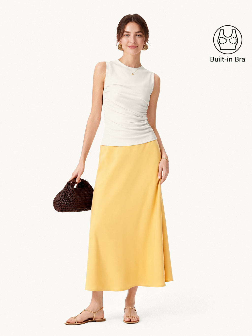 OGLmove Round Neck Gathered Side Bra Top
