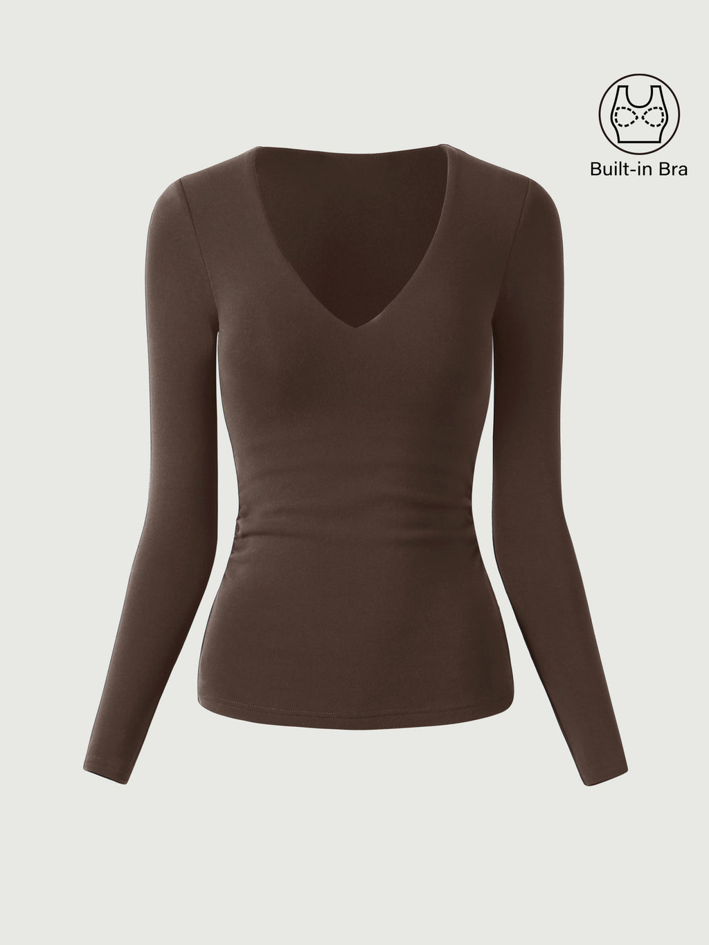 OGLmove Women's V-Neck Ruched Sides Bra Top