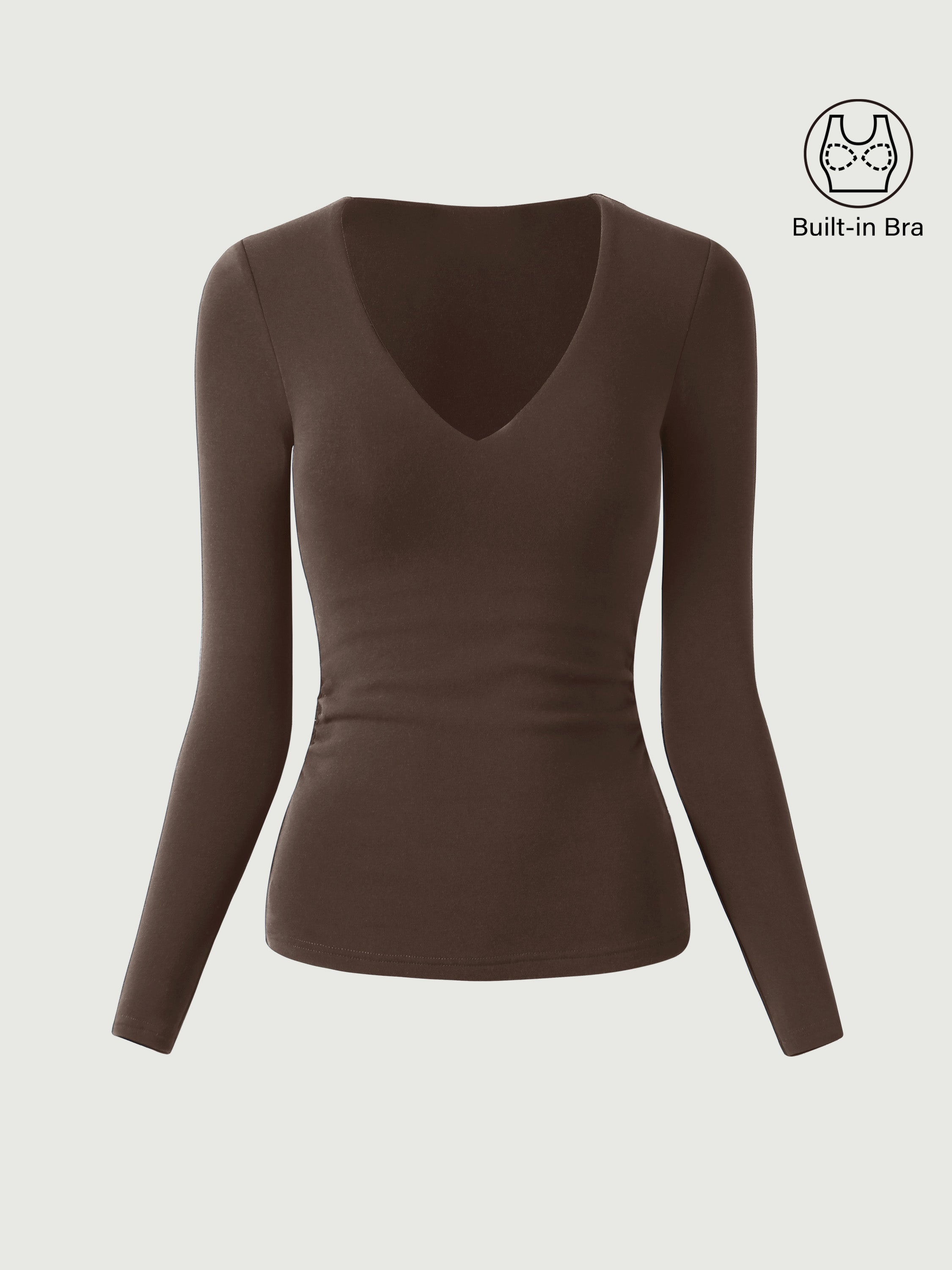 OGLmove Women's V-Neck Ruched Sides Bra Top