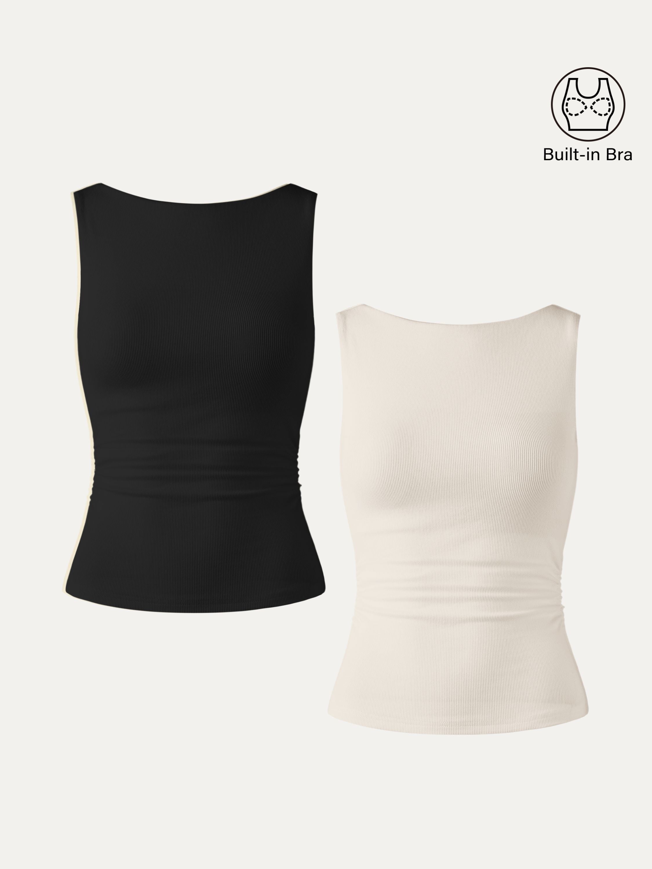 OGLmove Elastic Open Back Bra Tank White