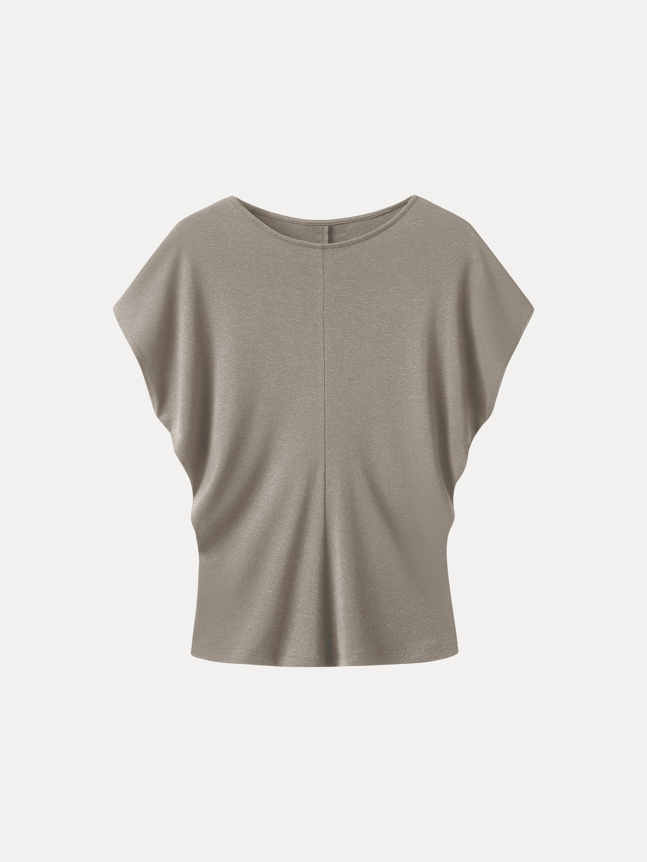 OGLmove Linen-Blend Round Neck Relaxed Summer Top