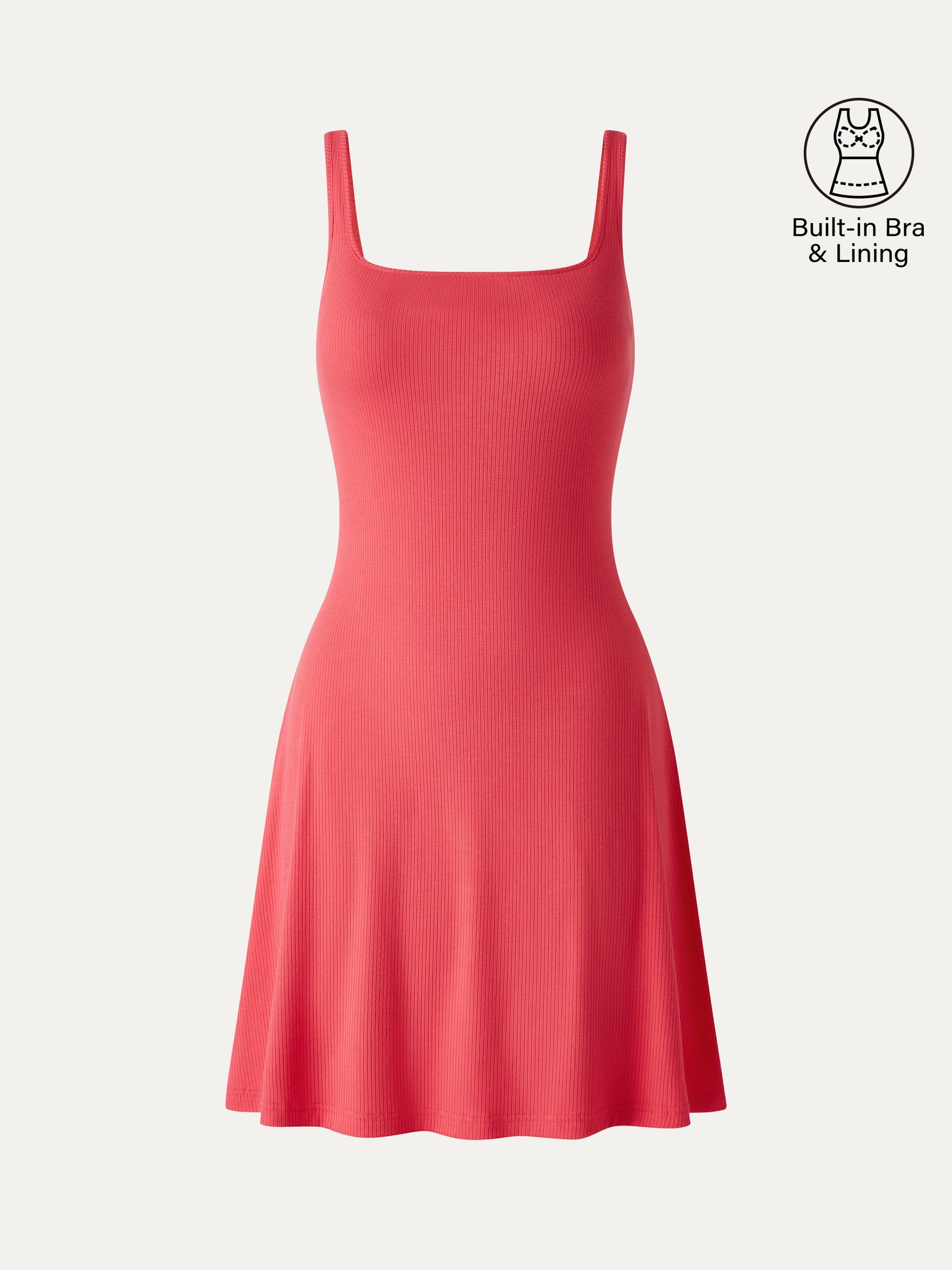 OGLmove Women's Square Neck Sleeveless Bra Dress