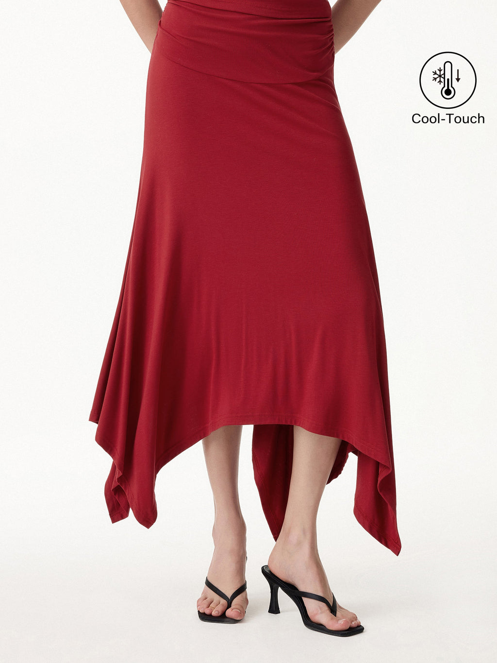 OGLmove Women's High Rise Handkerchief Hem Ankle Skirt