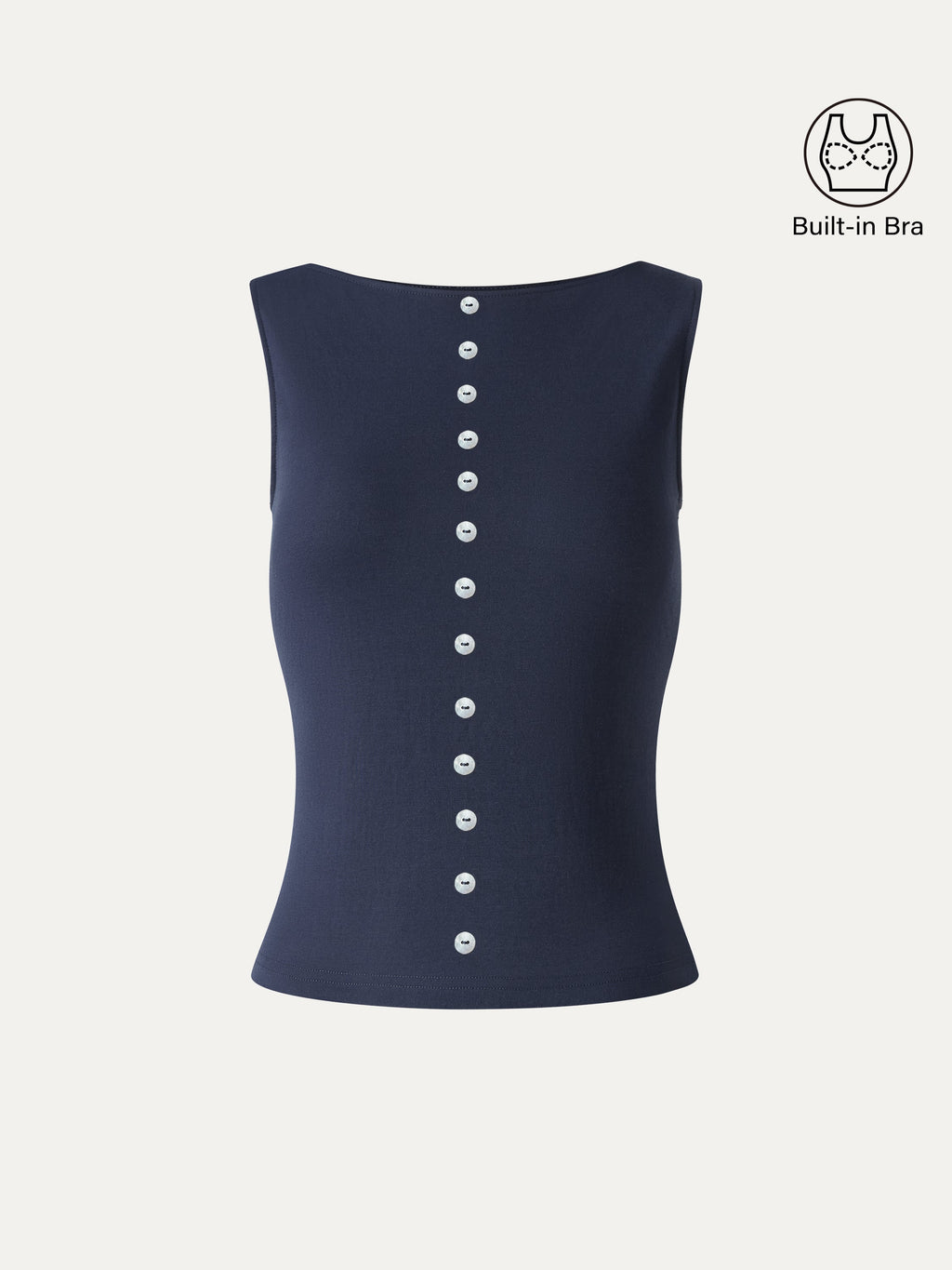 OGLmove Cotton-Linen Boatneck Cropped Bra Top