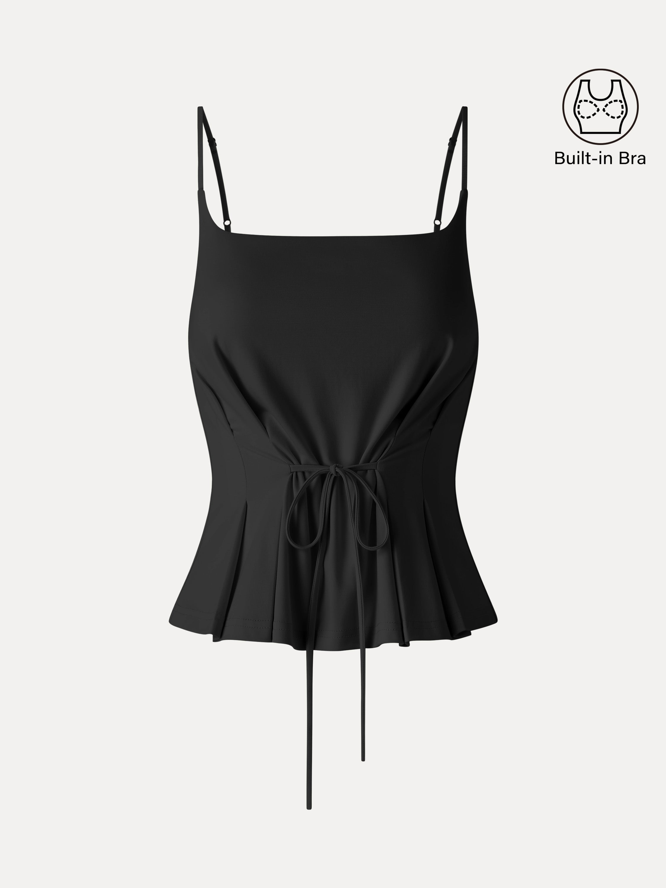 OGLmove Women's Ponte Pleated Spaghetti Brami