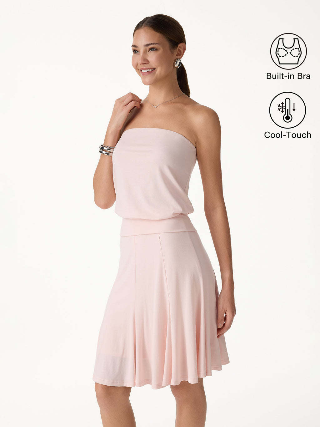OGLmove Banded Hem Bra Top & Knee-Length Skirt 2-Piece Set