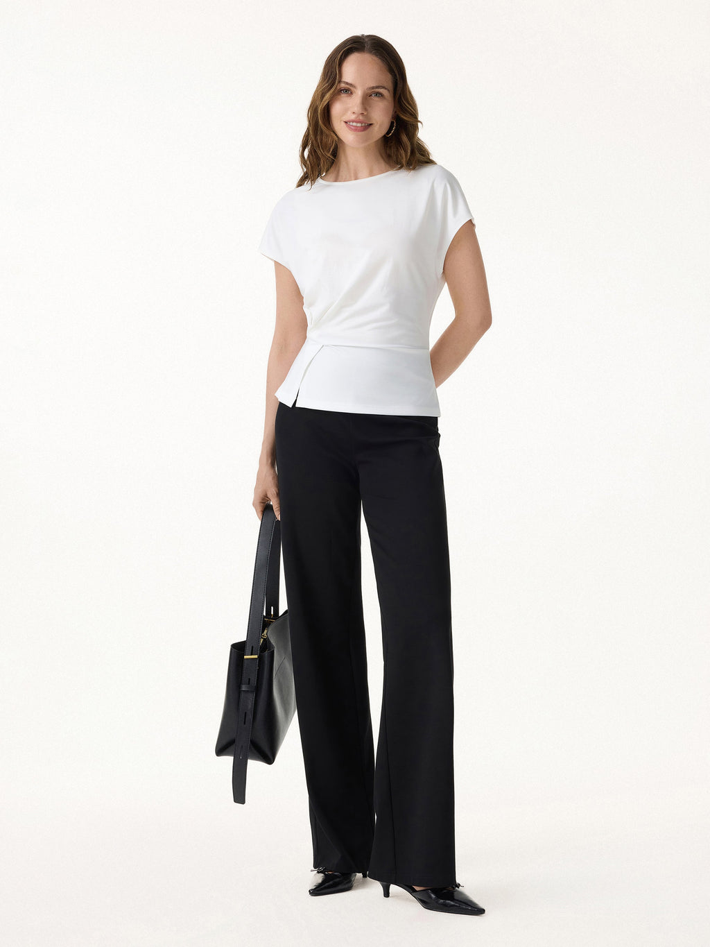 OGLmove Cooling Ponte Relaxed Round Neck Tucked Top