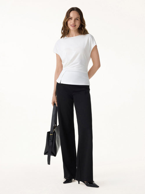 OGLmove Cooling Ponte Relaxed Round Neck Tucked Top