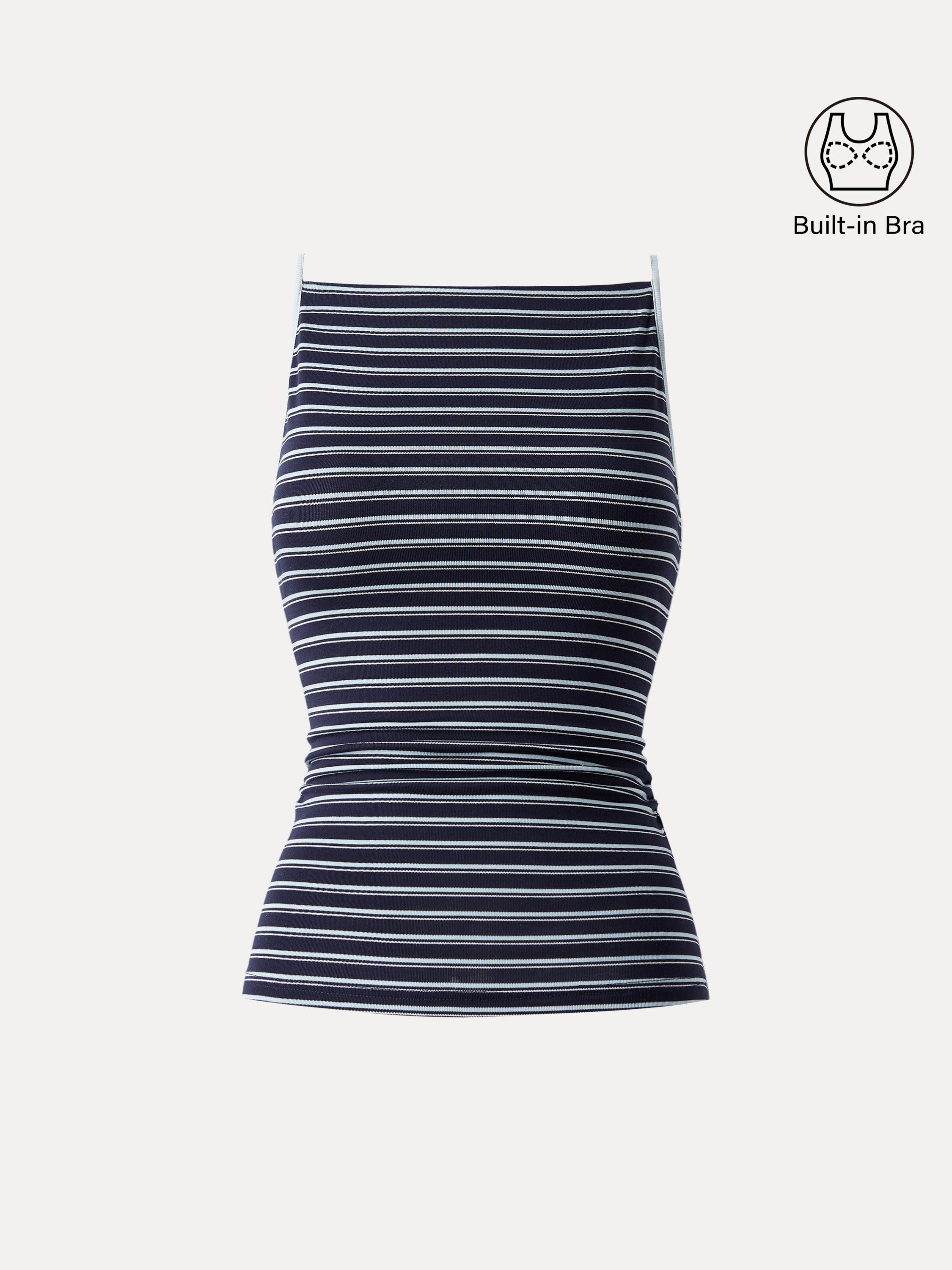 OGLmove Women's Striped Side Ruched Spaghetti Strap Bra Tank