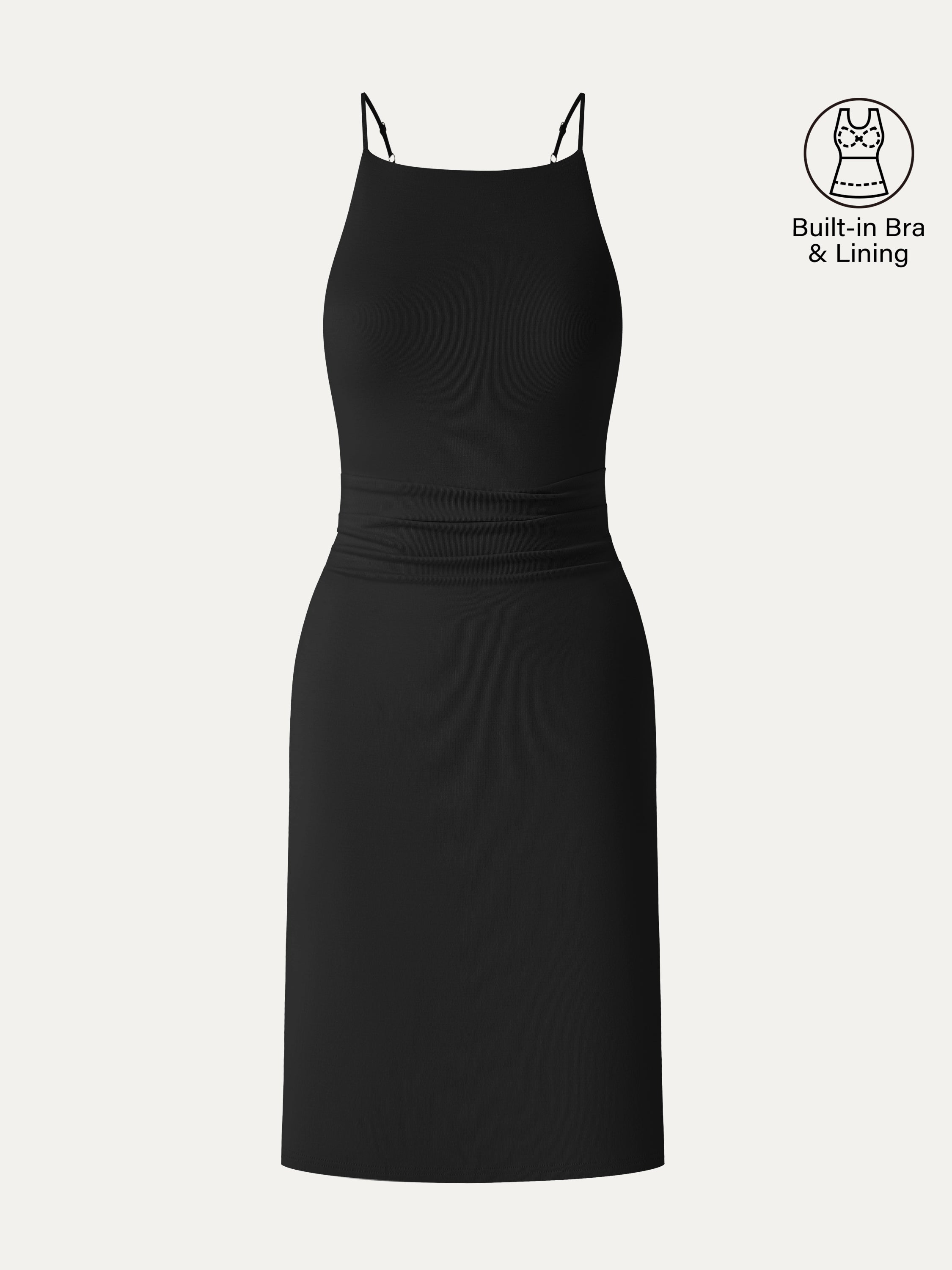 OGLmove Women's CoolTouch A-Line Ruched Mini Bra Dress