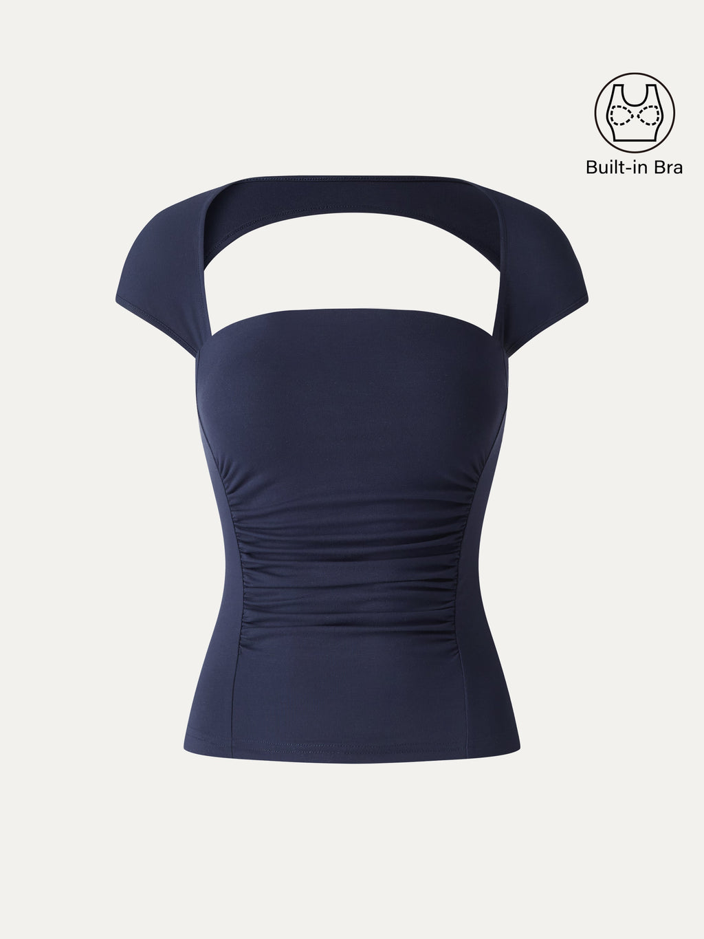 OGLmove SkinKiss Square Neck Cutout Back Ruched Bra Top