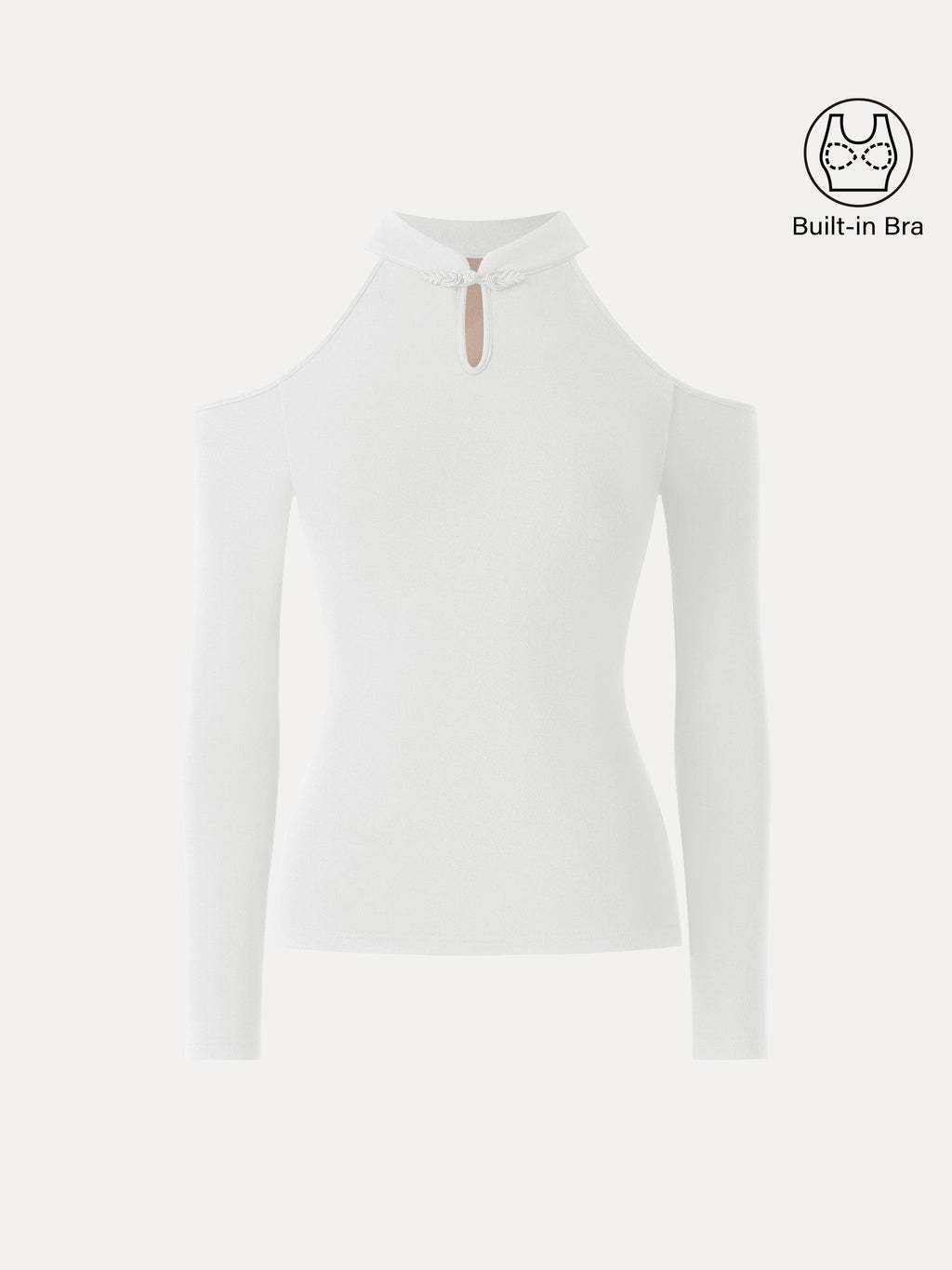 OGLmove Cutout Shoulder Mandarin Collar Bra Top