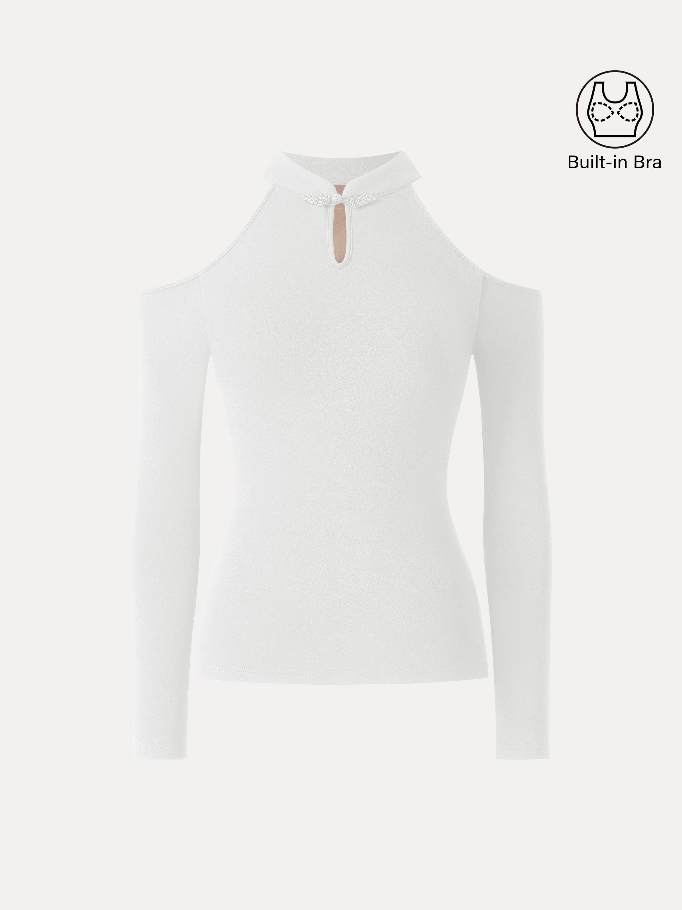OGLmove Cutout Shoulder Mandarin Collar Bra Top