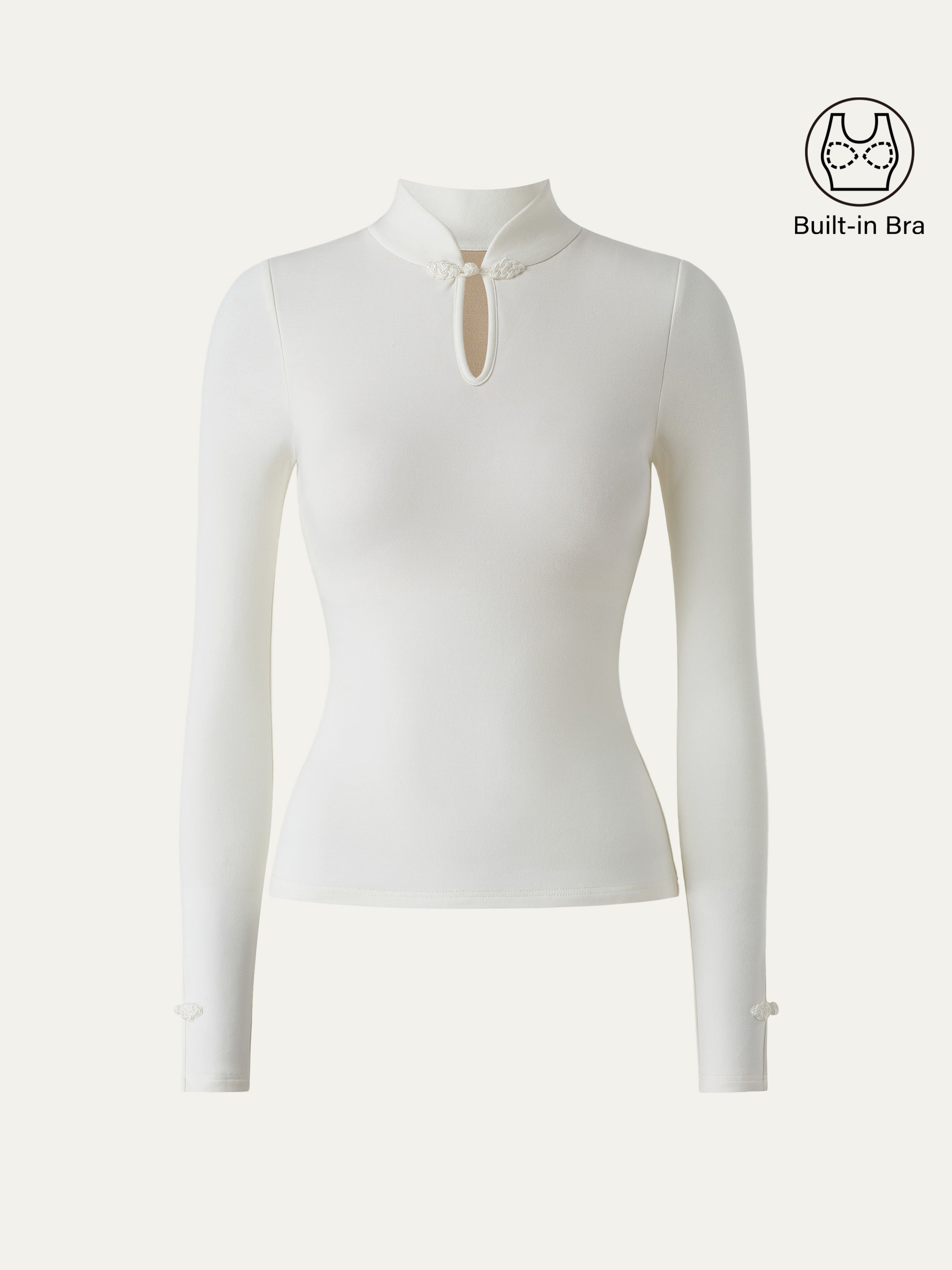 OGLmove Women's Mandarin Collar Frog Button Bra Top