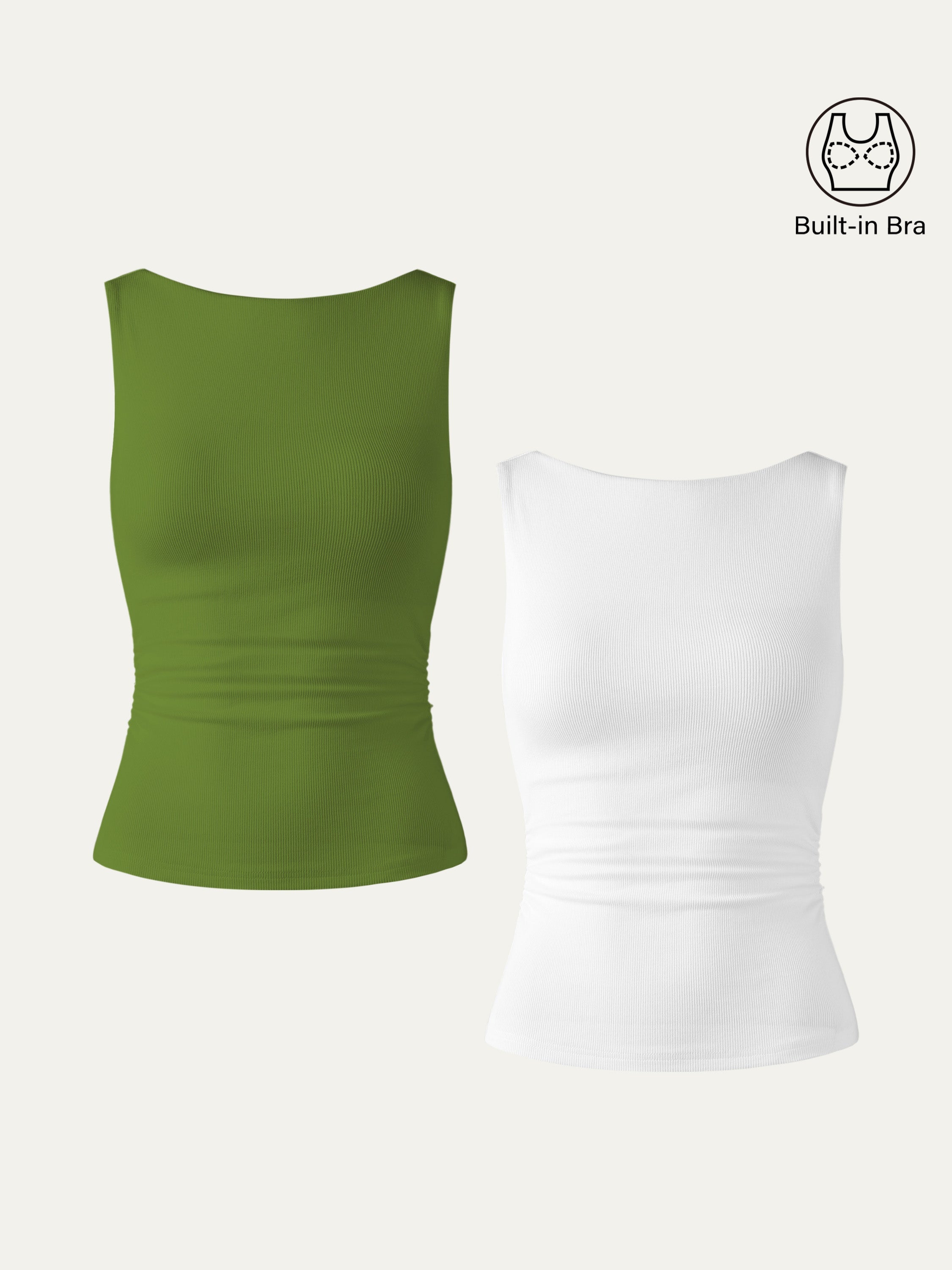 OGLmove Elastic Open Back Bra Tank White