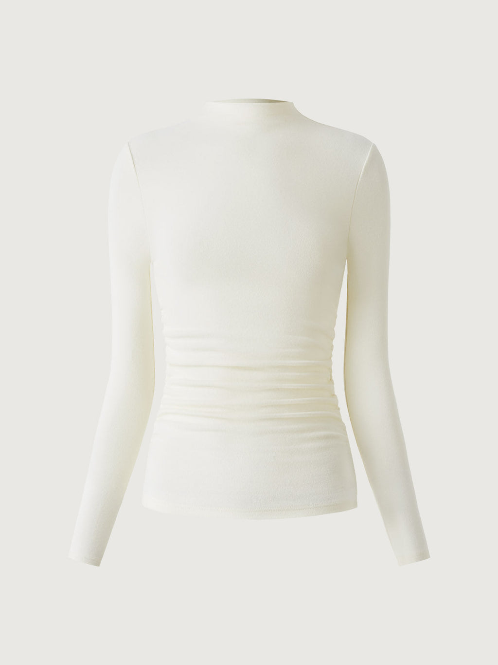 OGLmove Eco-Mousse ProWarm Brushed Rib Mockneck Top Off White