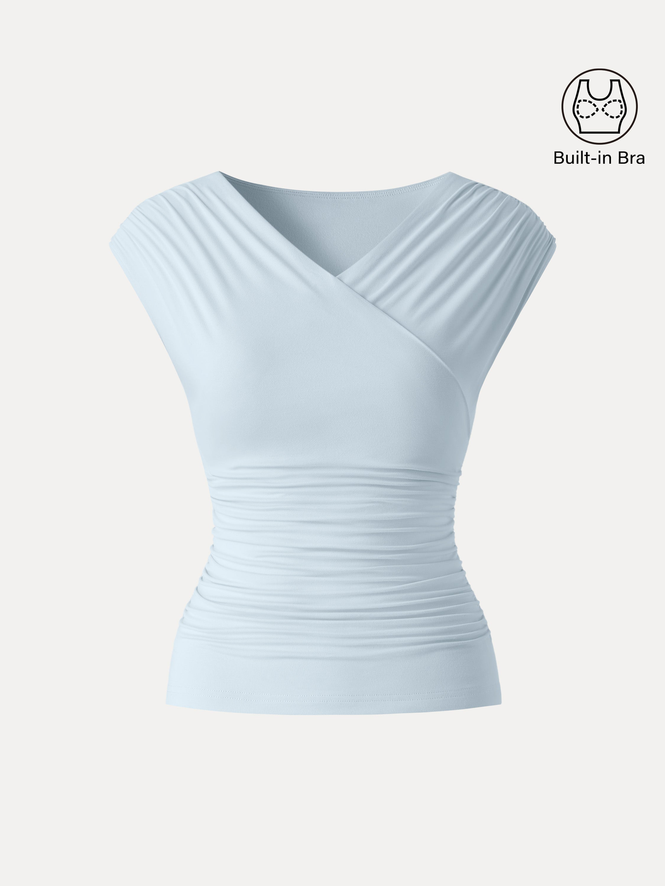 OGLmove SkinKiss Surplice V-Neck Ruching Bra Top