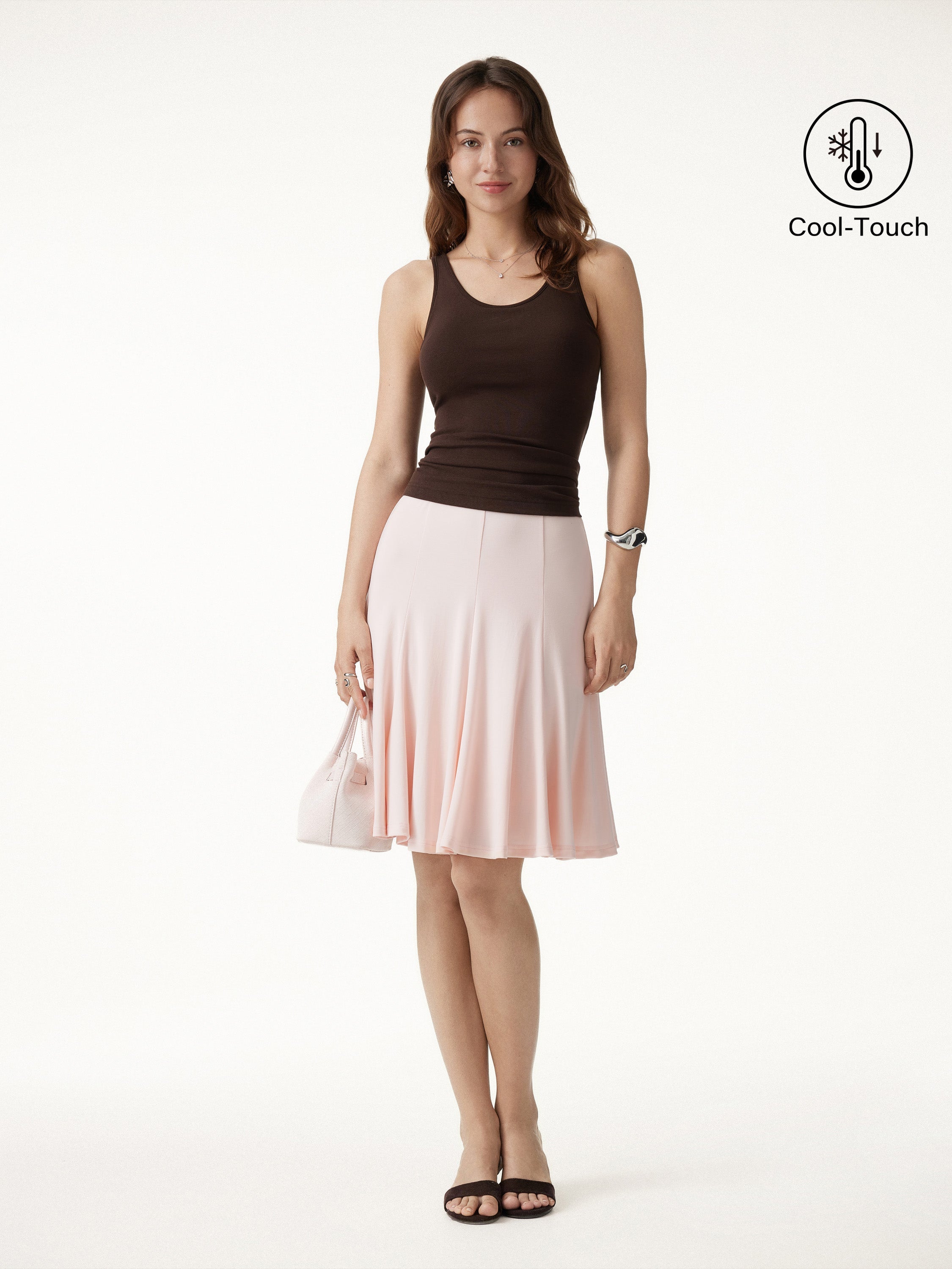 OGLmove Women's Lyocell Mermaid Hem Knee-Length Skirt