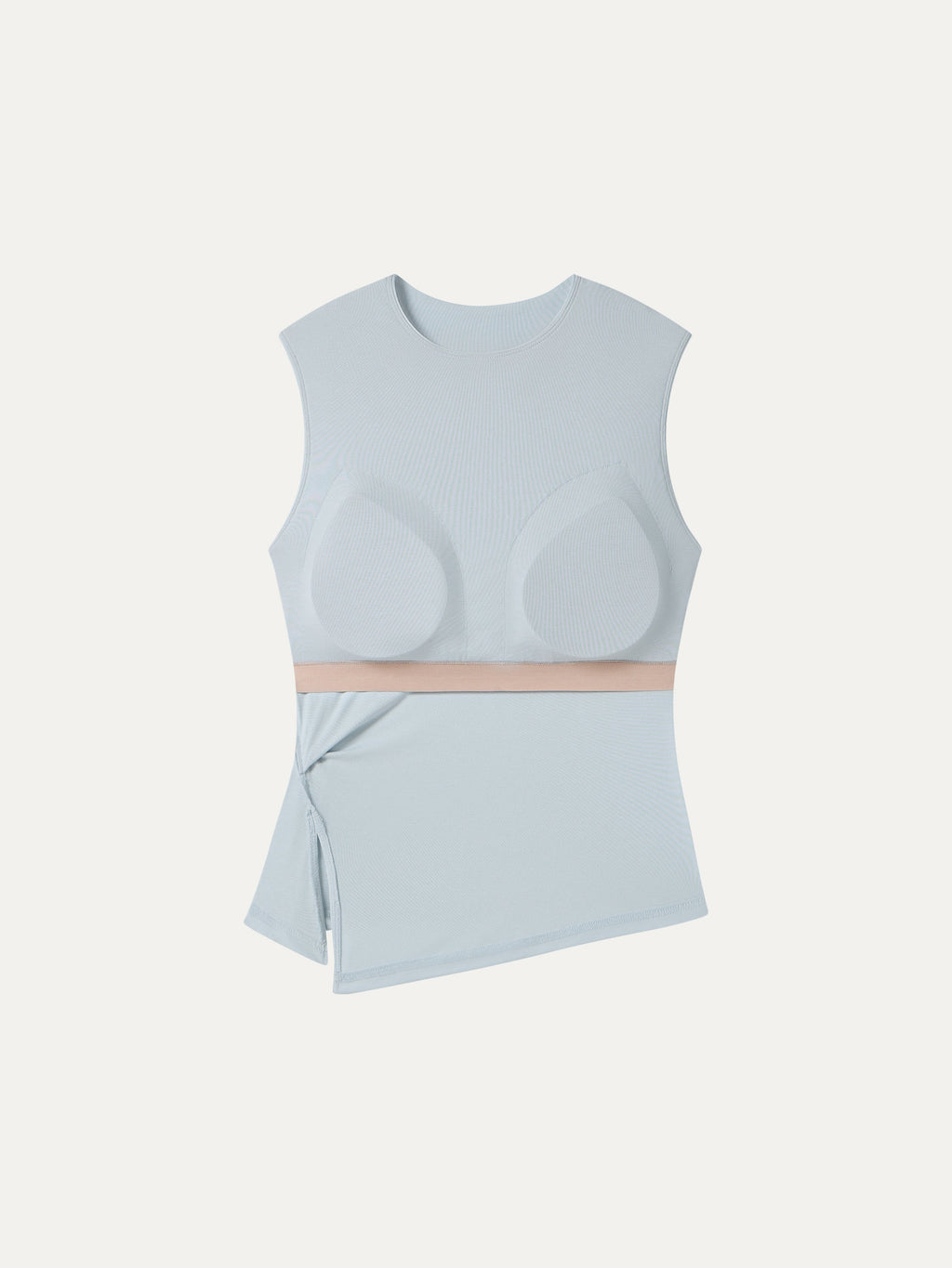 OGLmove Women's Round Neck Twisted Bra Tank with Slit