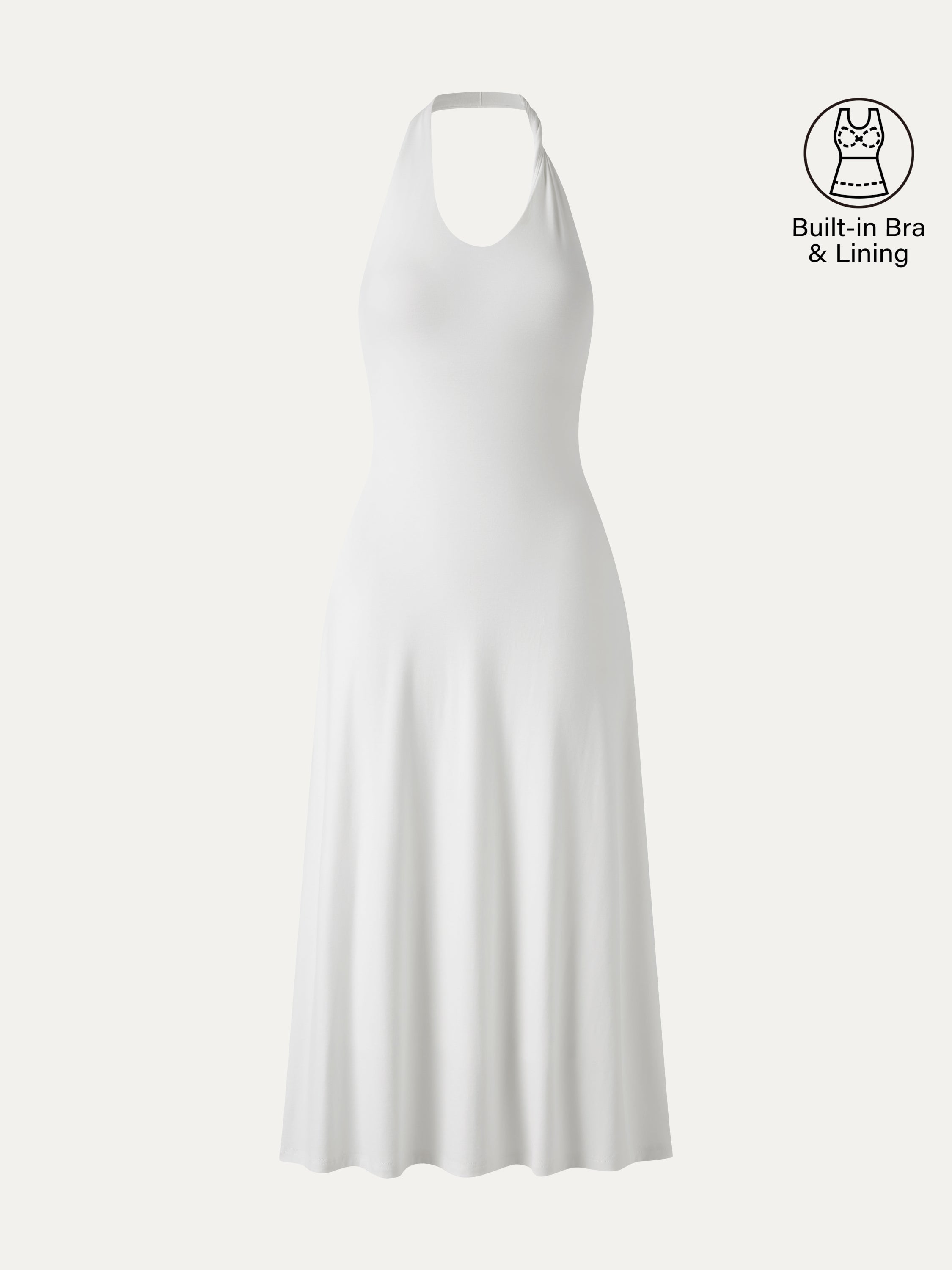 OGLmove Women's Ponte Halter Neck Open Back Bra Dress