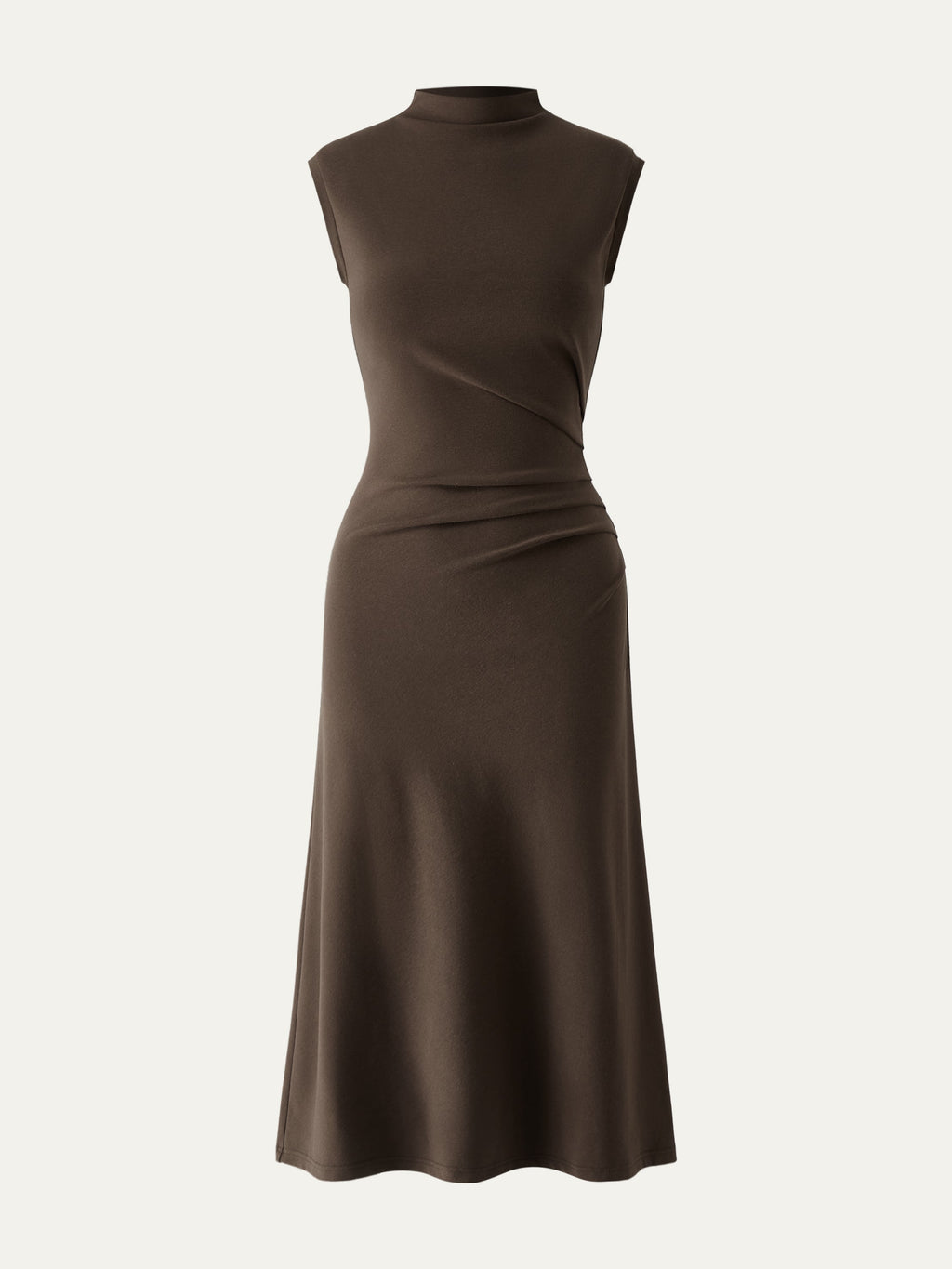 OGLmove Mockneck Tucks Midi Dress