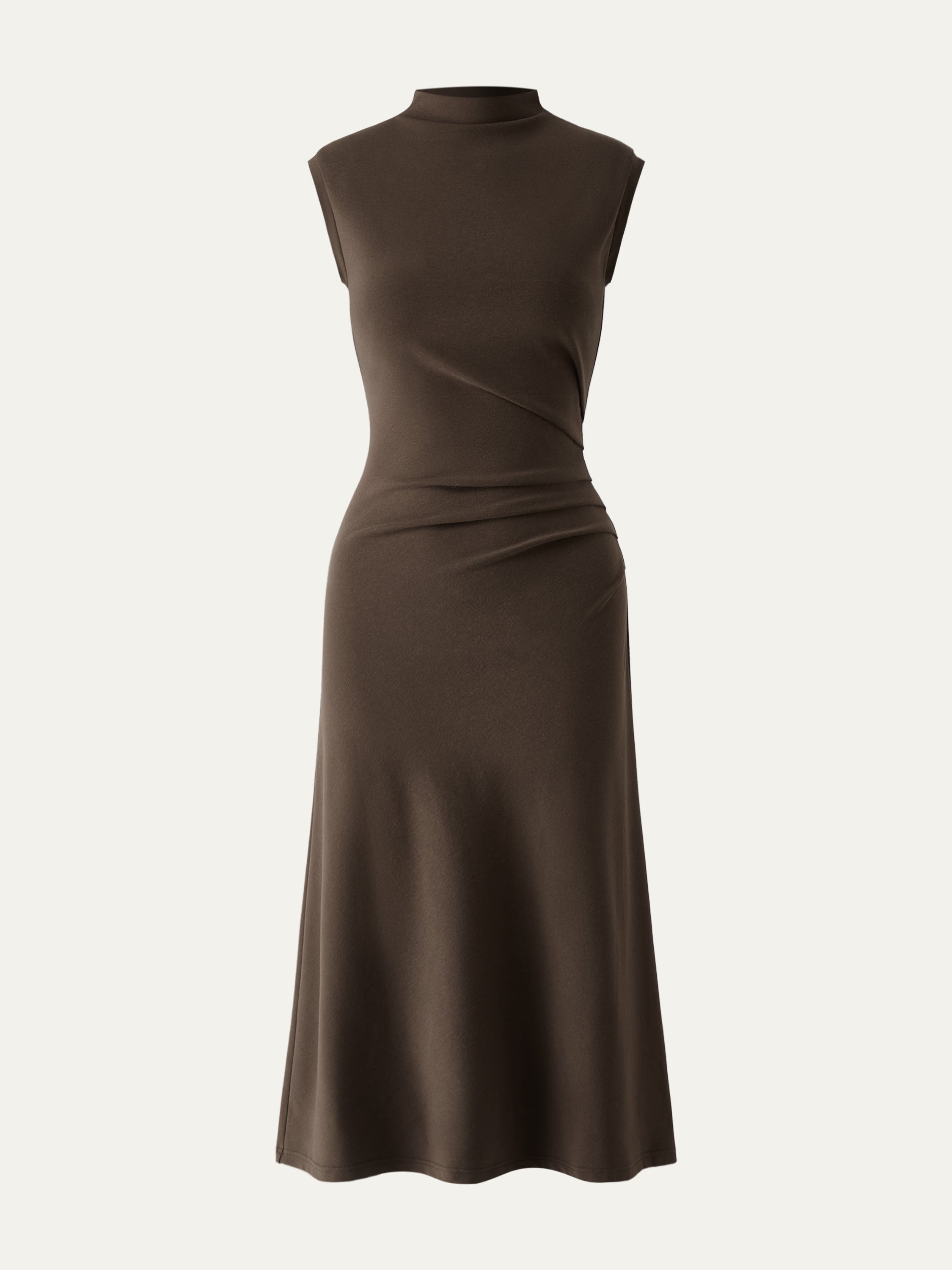 OGLmove Mockneck Tucks Midi Dress