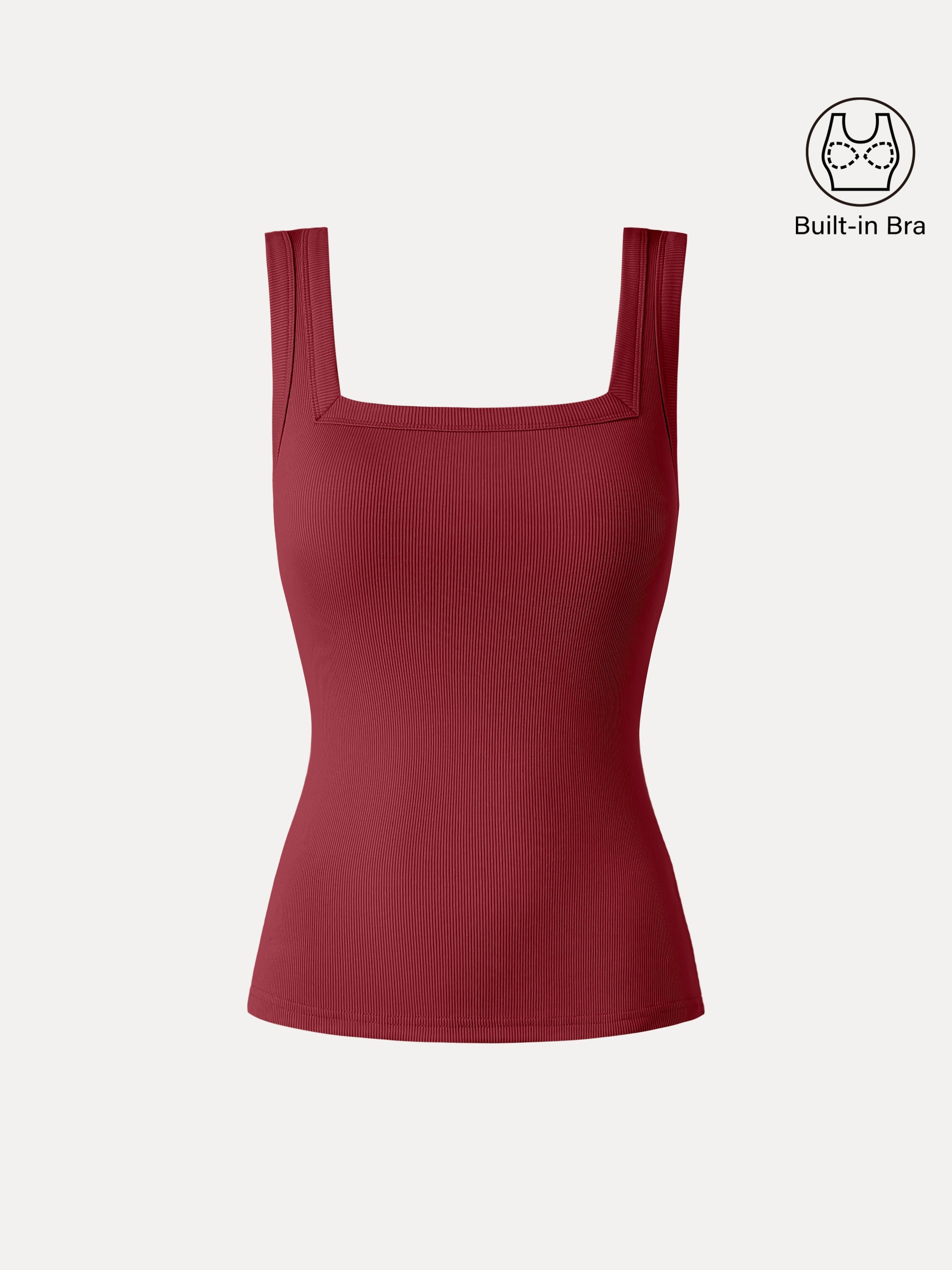 OGLmove Slinky Square Open Back Bra Tank Top