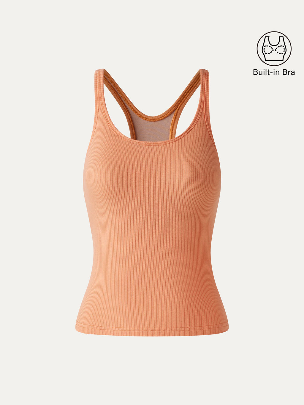 OGLmove CoolTouch Ribbed Scoop Neck Racer Back Bra Tank