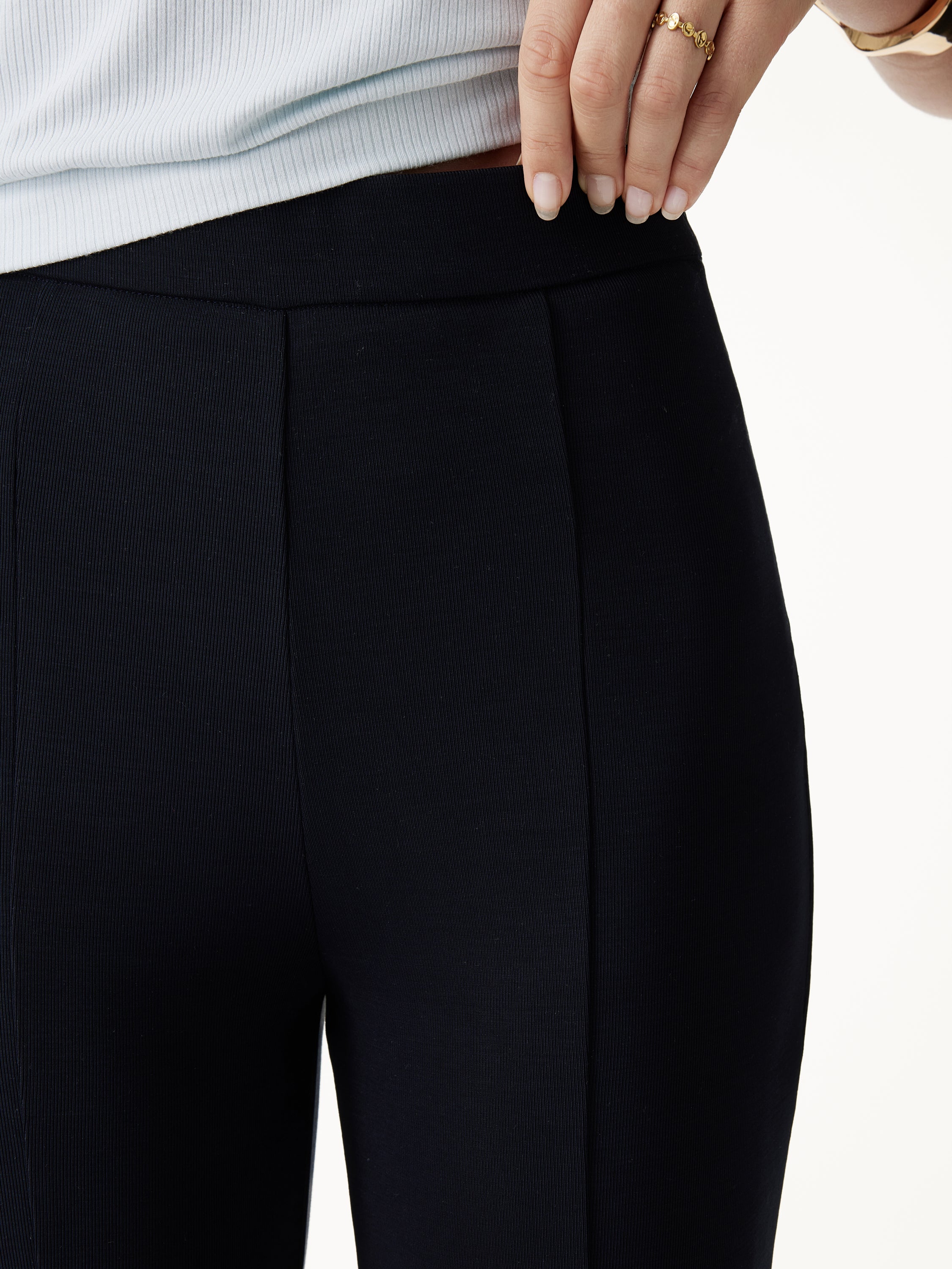 OGLmove Sandwashed High Rise Cropped Flared Pants with Pockets