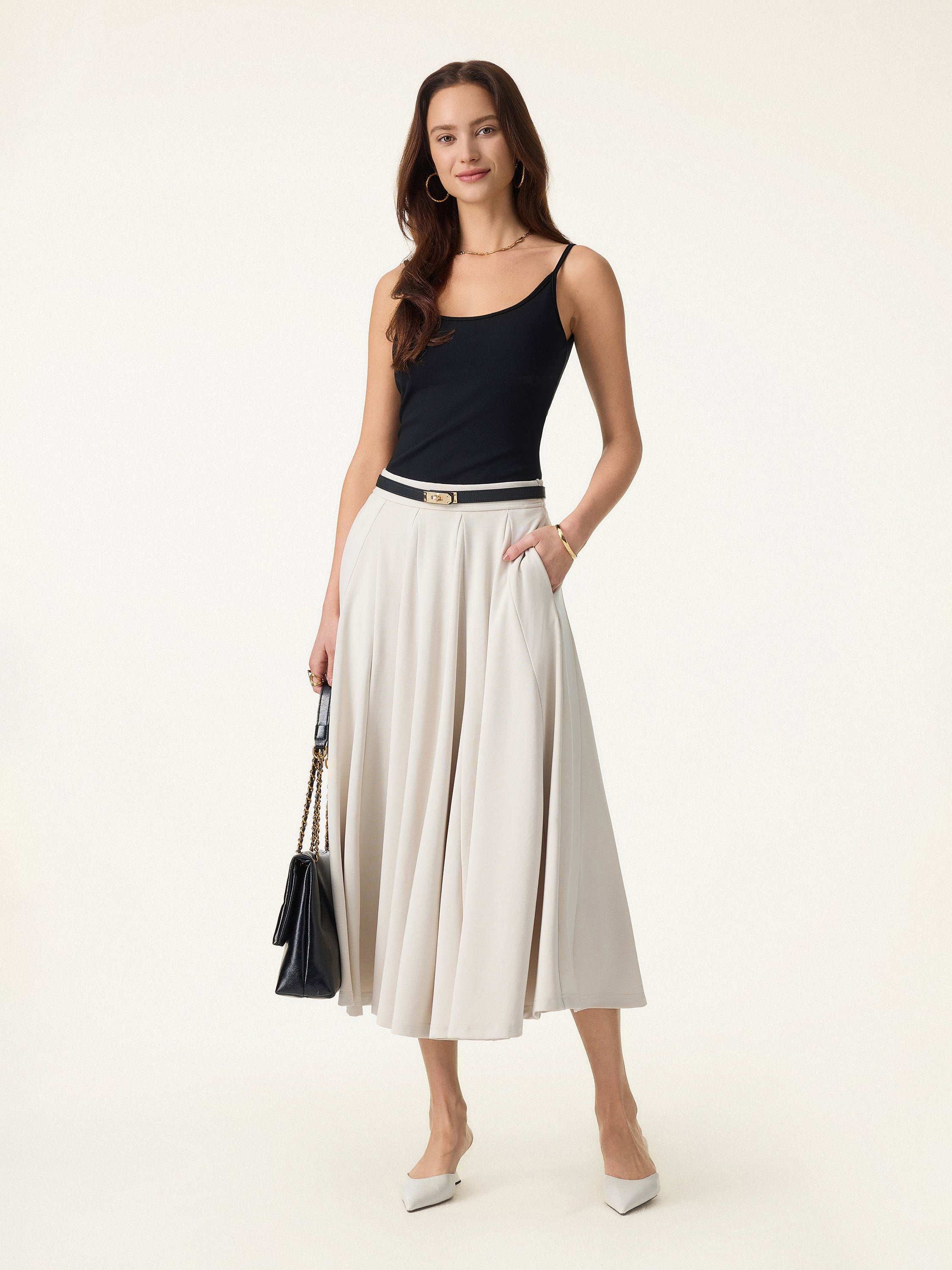 OGLmove Lyocell Blend Volume Skirt with Pockets