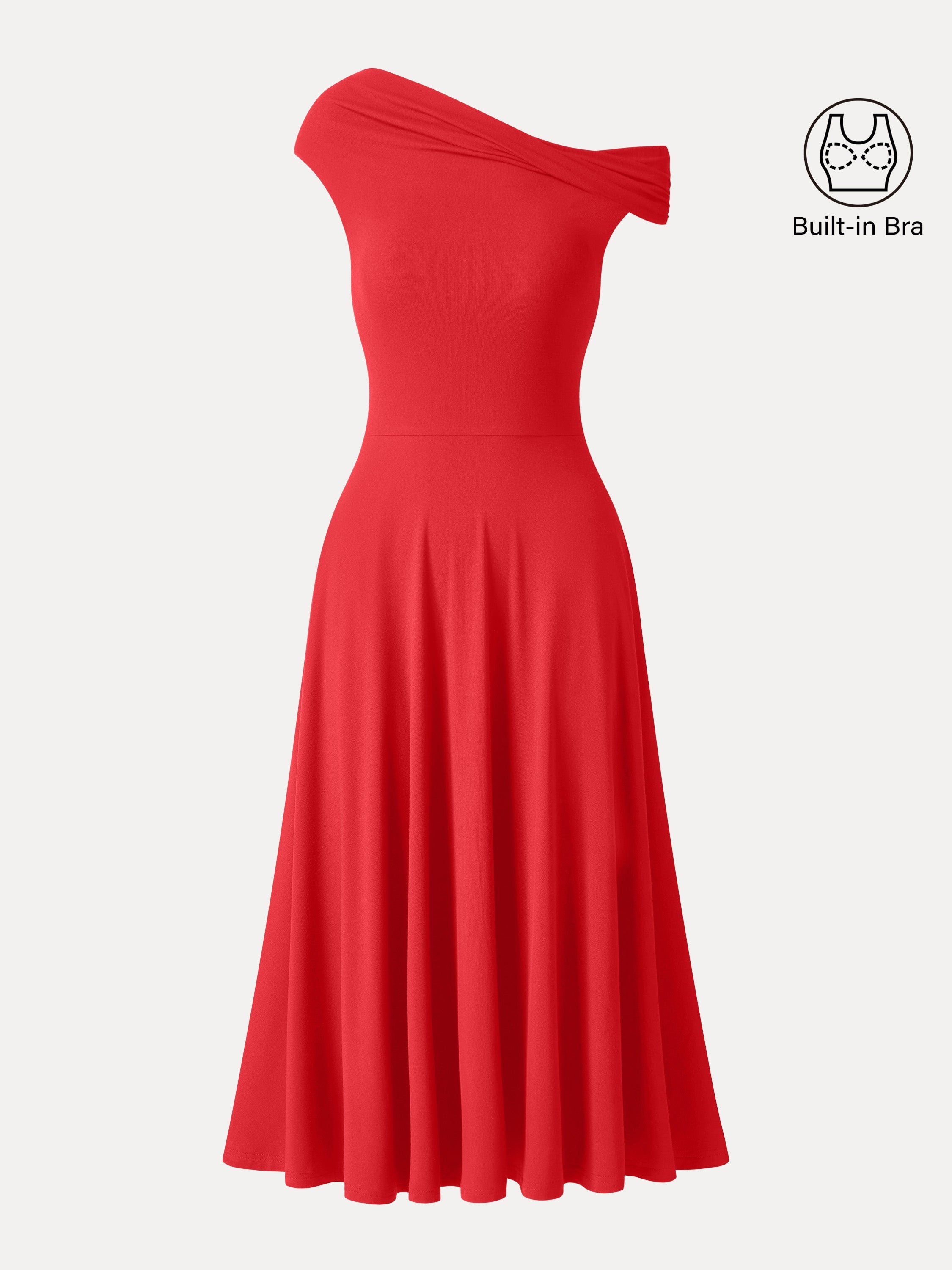 OGLmove Eco-SKinKiss Compressive Padding Midi Bra Dress with Pockets