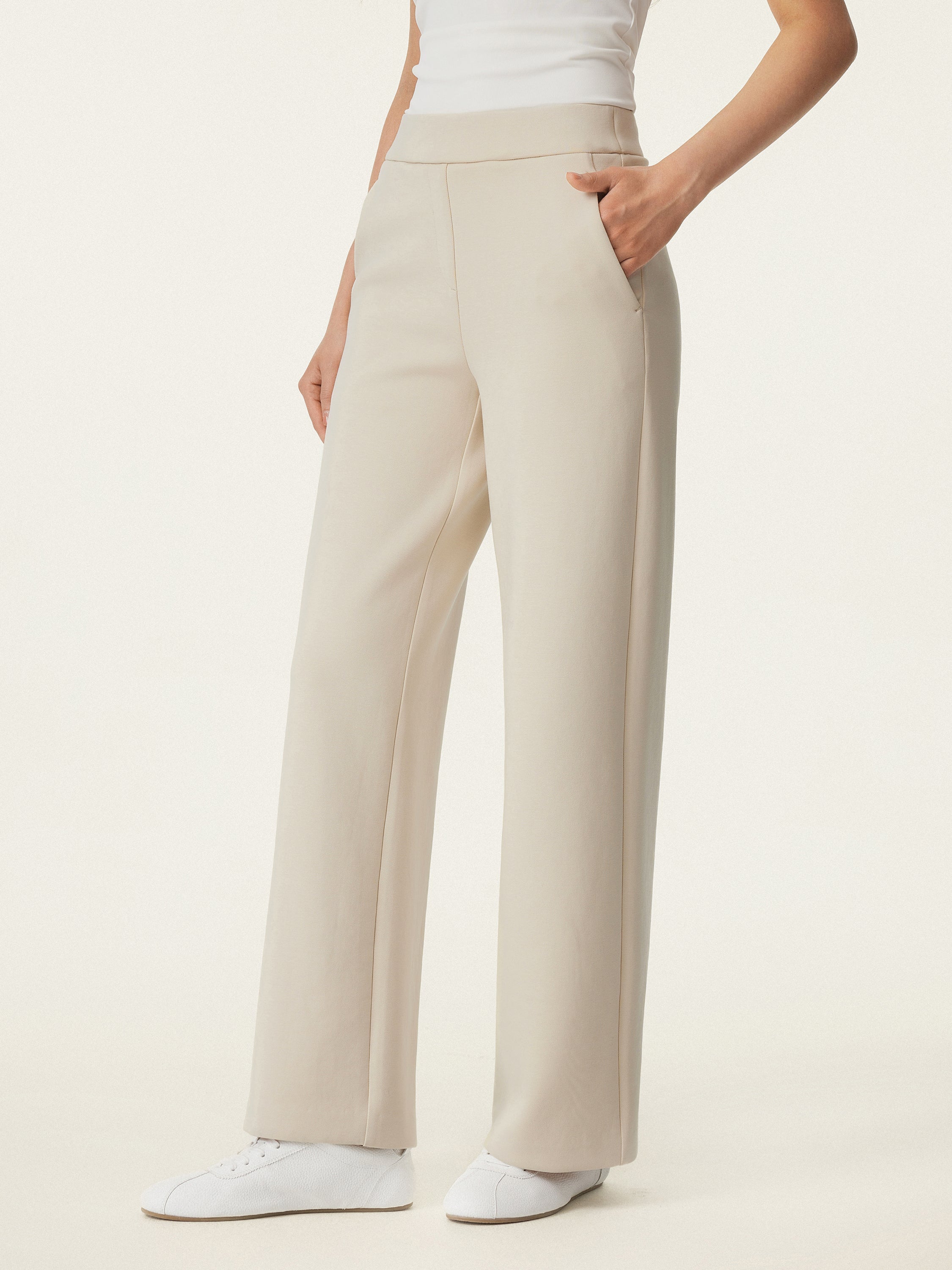 OGLmove Textured Mid Rise Pull-on Straight Pant with Pockets