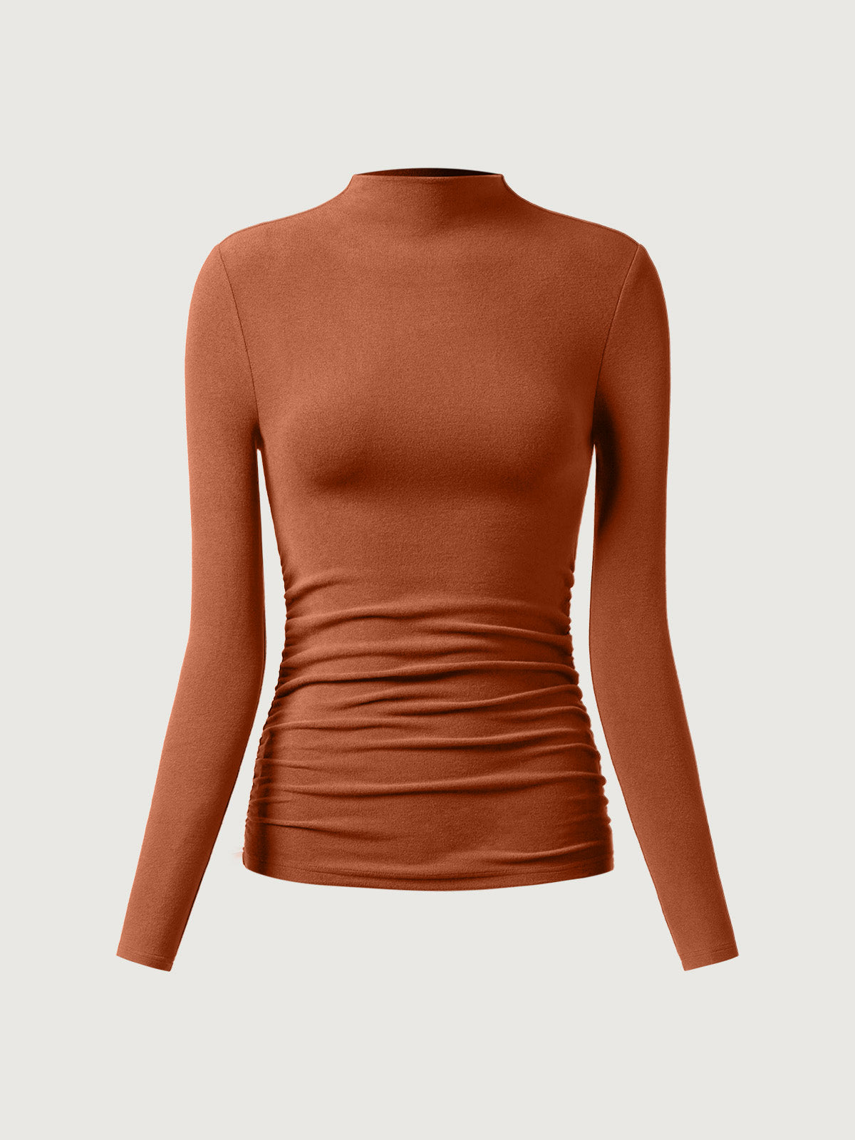 OGLmove Eco-Mousse ProWarm Brushed Rib Mockneck Top Off White