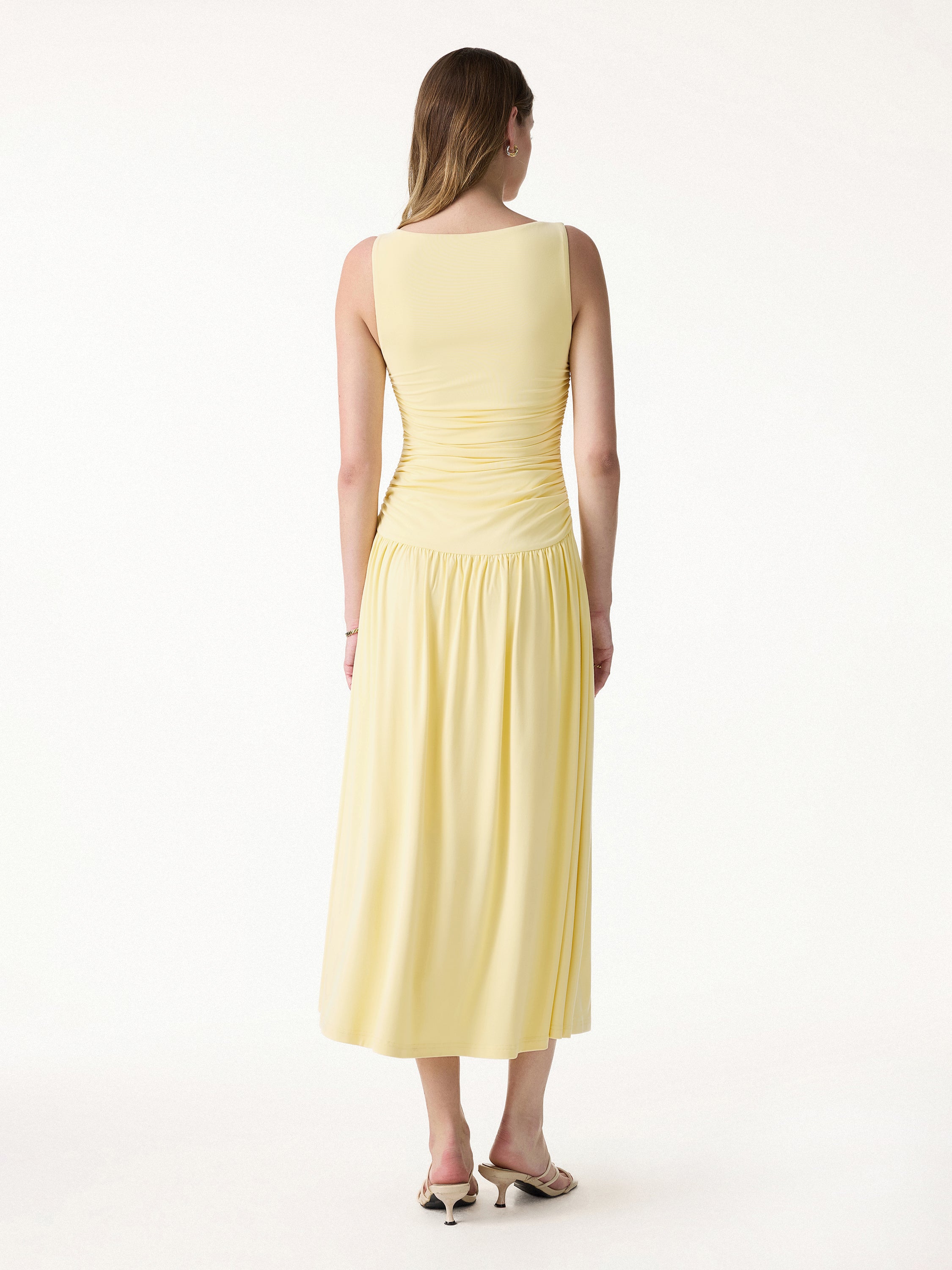 OGLmove SkinKiss Cooling Boatneck Ruched Midi Bra Dress