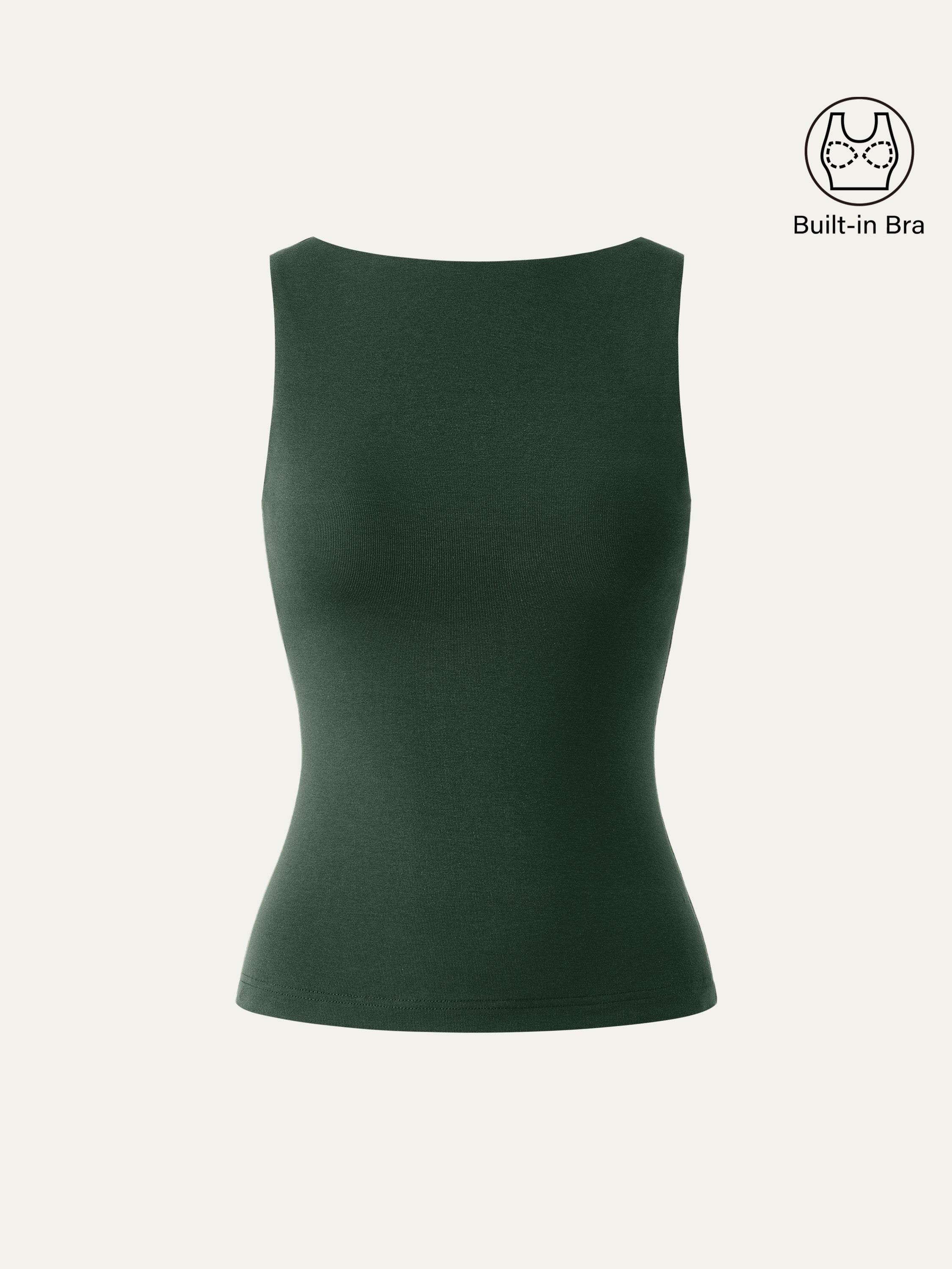 OGLmove Stretch Cotton Boatneck Bra Tank