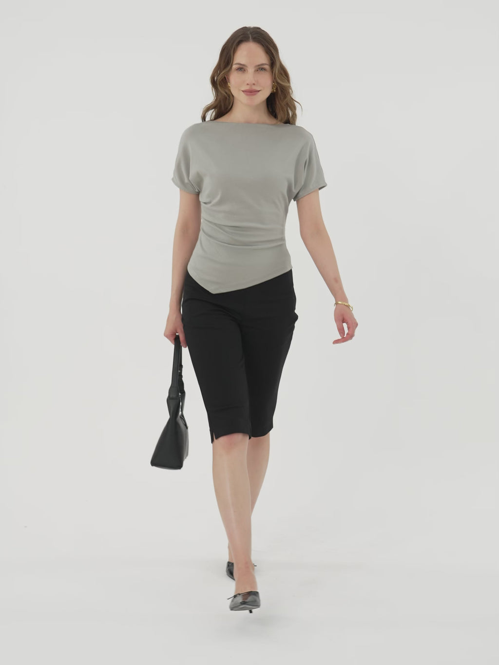 OGLmove Stretch Ponte Chic Capri Pant with Pockets