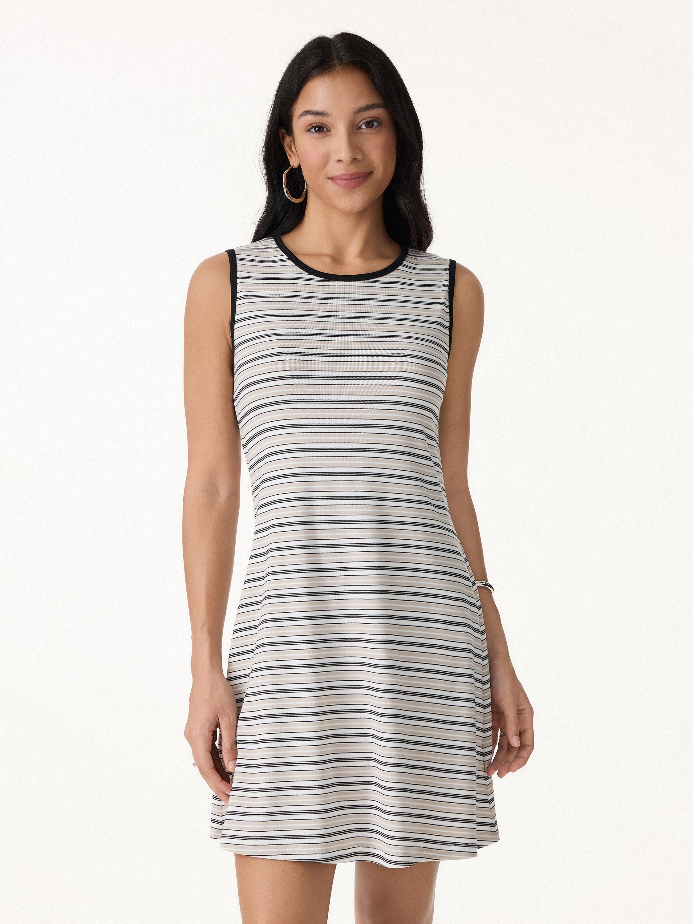 OGLmove Women's Striped Easy Mini Bra Dress