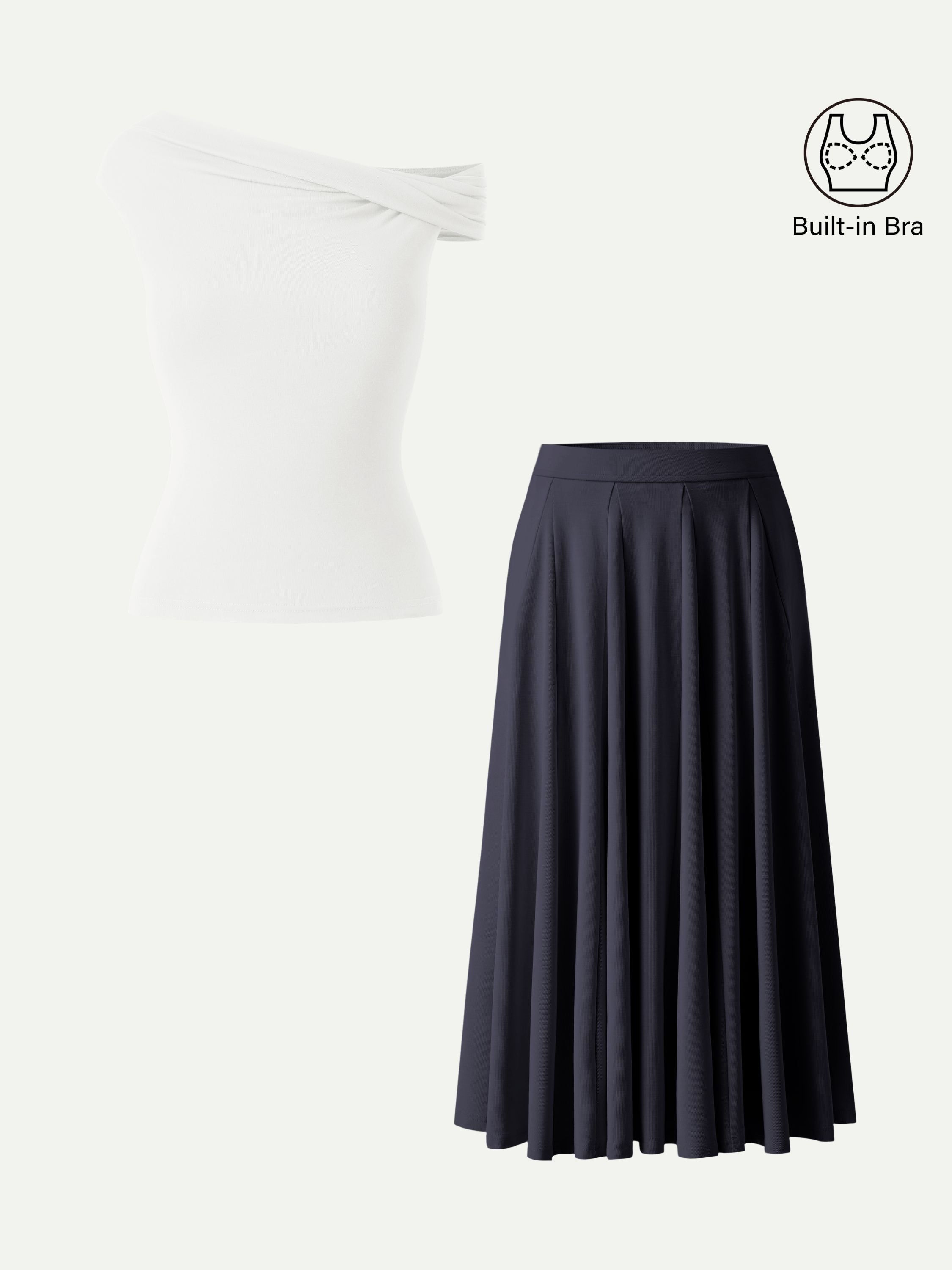 OGLmove Multi-wear Bra Top and Volume Skirt 2Pcs Set