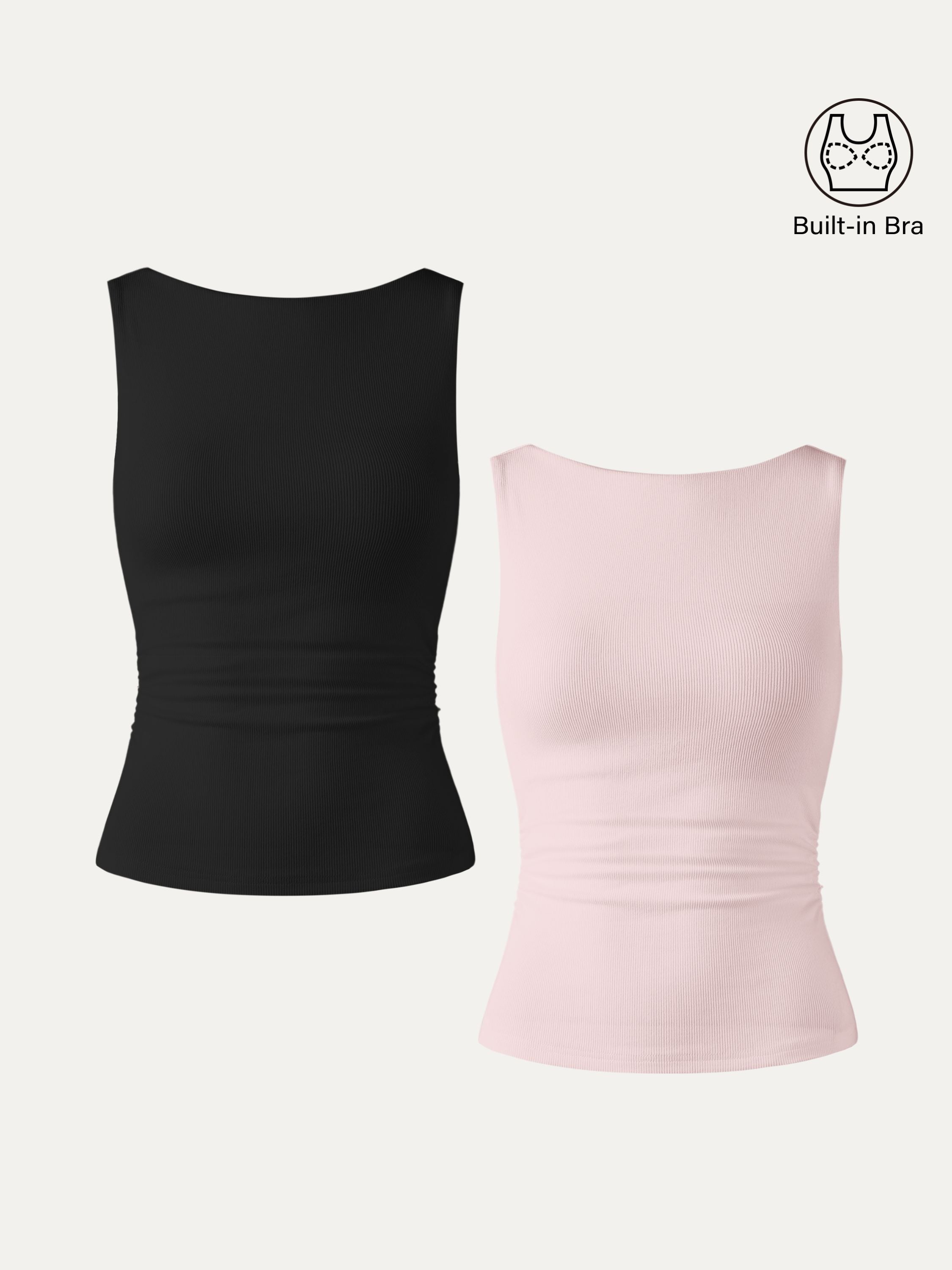 OGLmove Elastic Open Back Bra Tank White