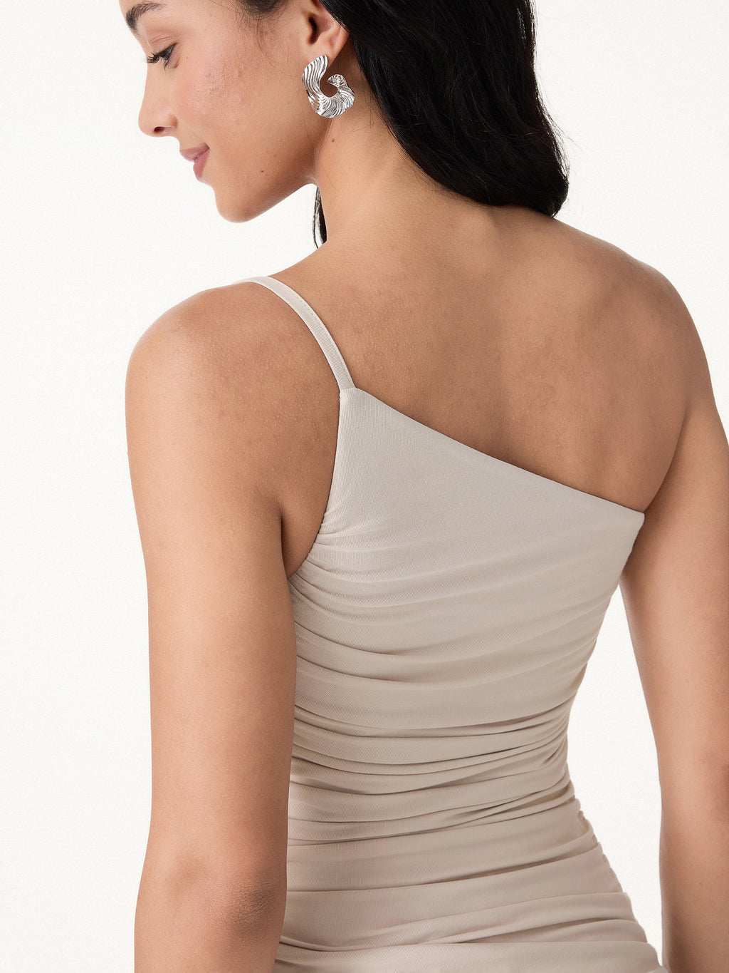 OGLmove Women's Ruched One Shoulder Asymmetrical Bra Top