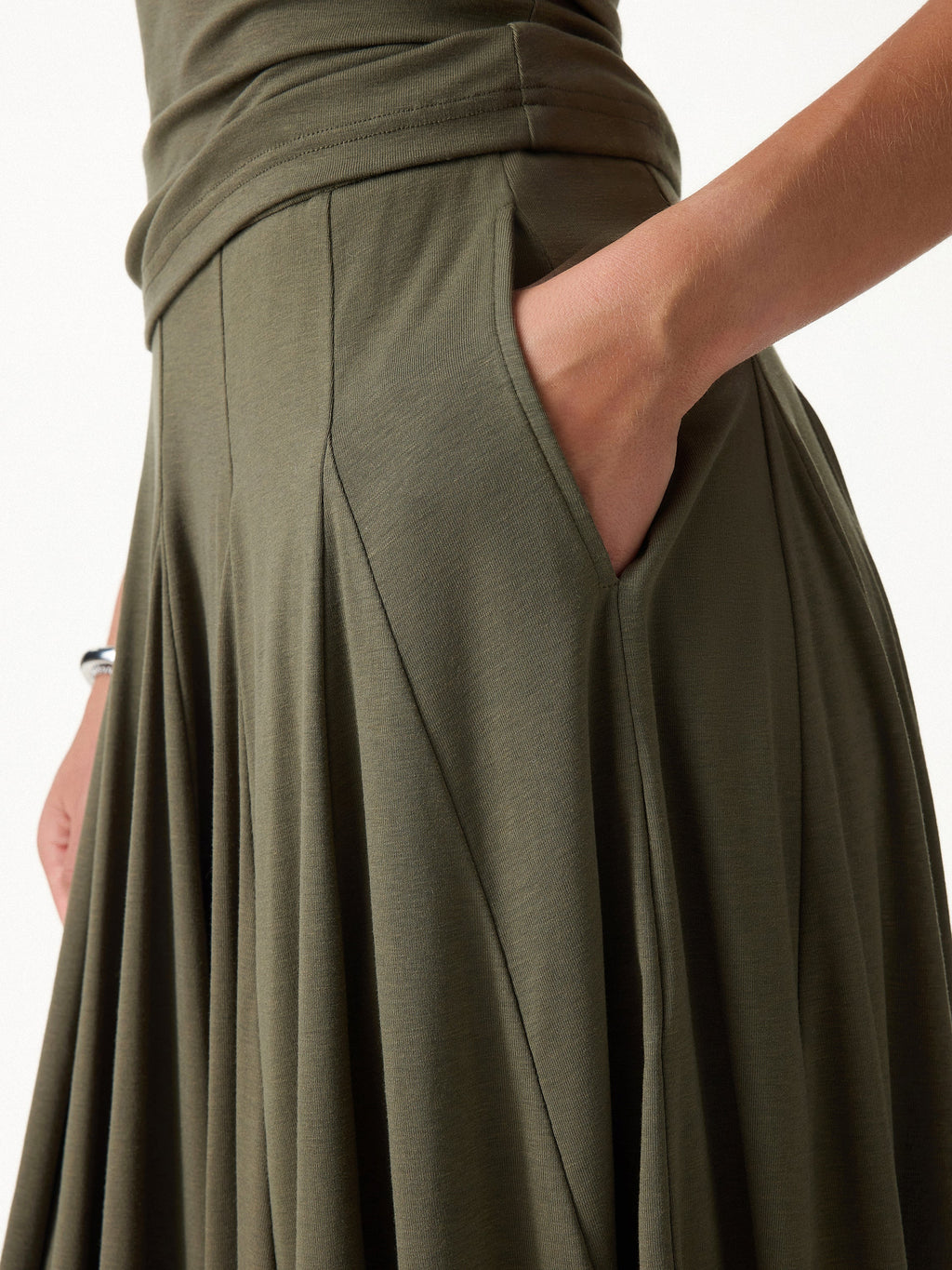 OGLmove CoolTouch Godet Hem Knee-Length Flare Skirt