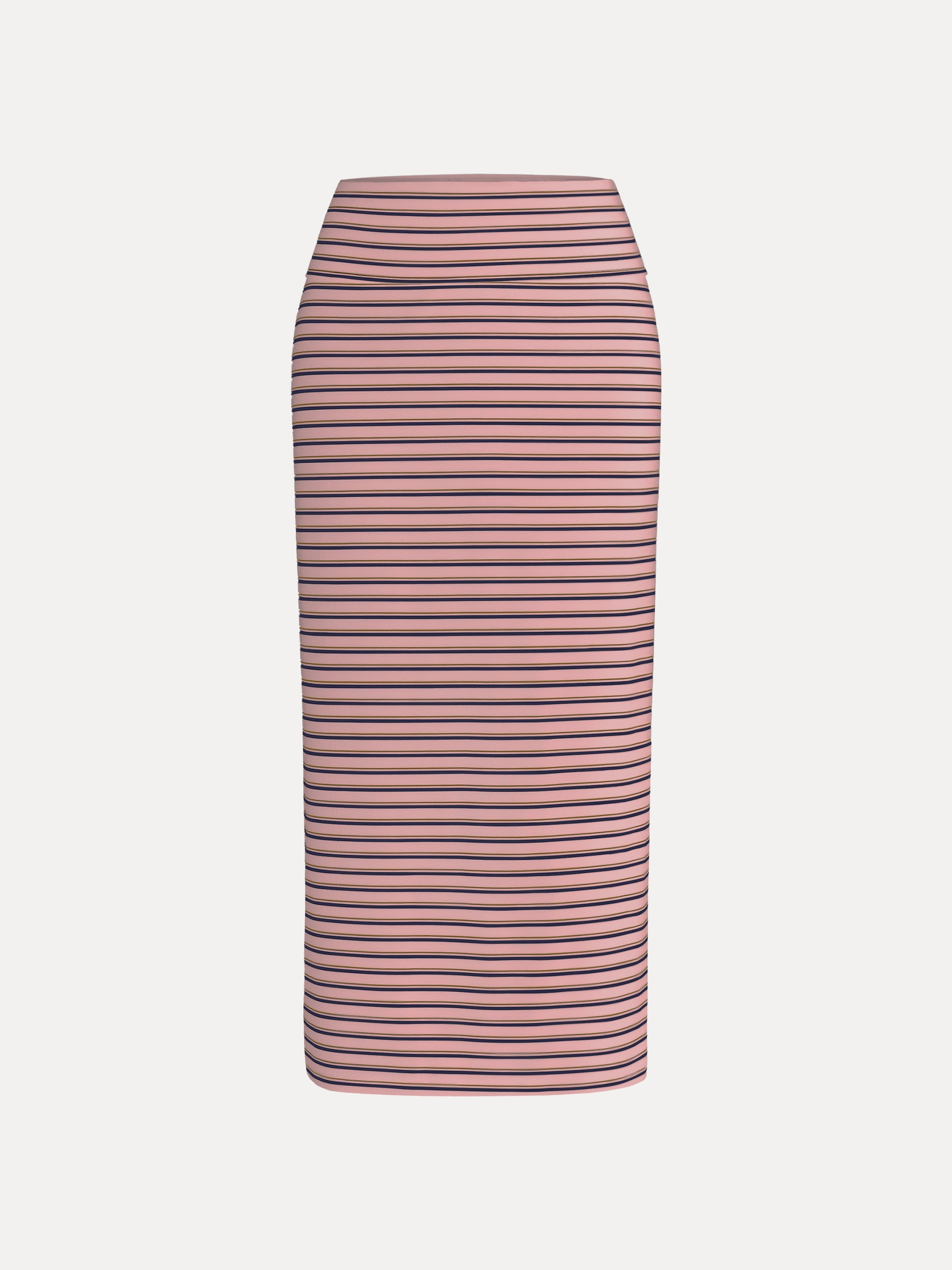 OGLmove Low Rise Folded Waist Striped Midi Skirt