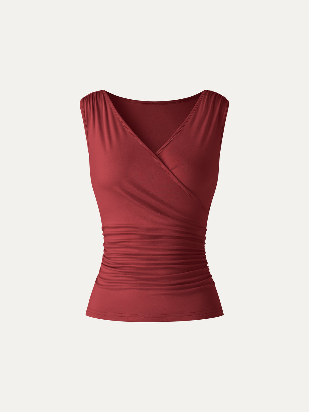 OGLmove CoolTouch Surplice Neck Gathered Waist Top